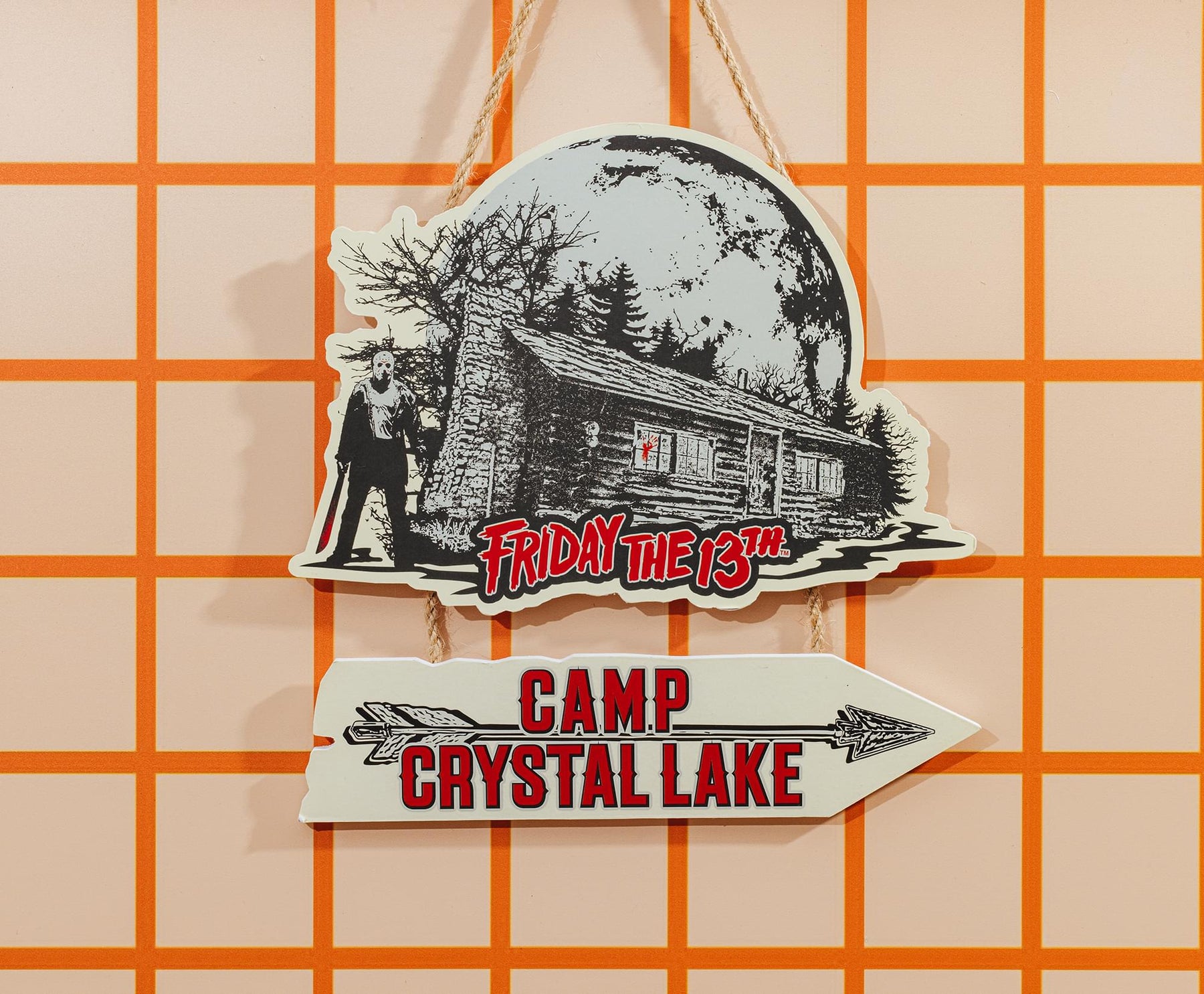 Friday The 13th Camp Crystal Lake Hanging Wall Sign | 9 x 9 Inches