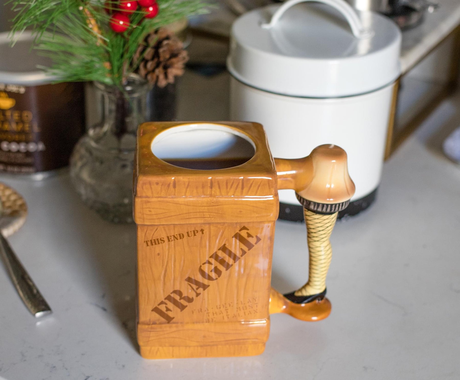 A Christmas Story Leg Lamp Fragile Box 3D Sculpted Coffee Mug | Holds 20 Ounces