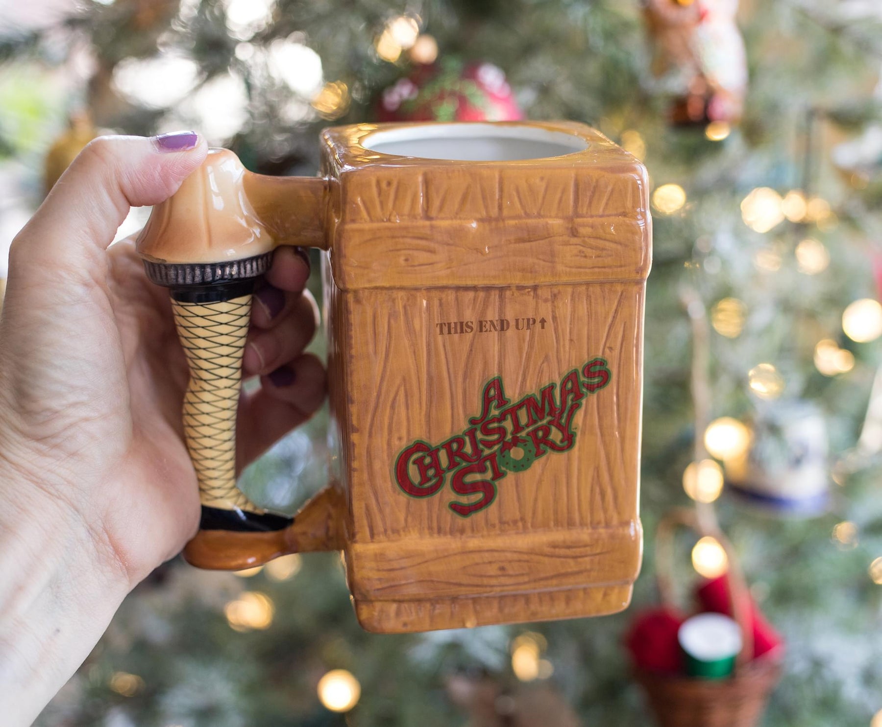 A Christmas Story Leg Lamp Fragile Box 3D Sculpted Coffee Mug | Holds 20 Ounces