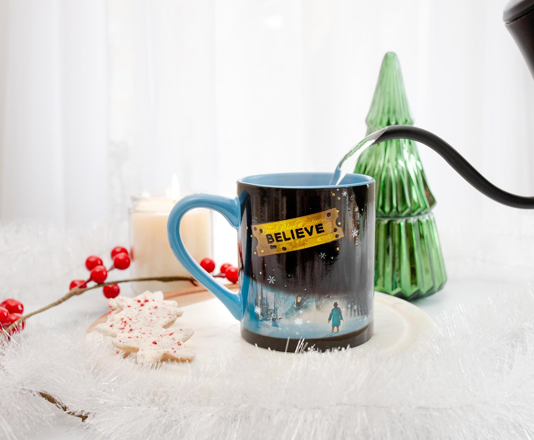 The Polar Express "Believe" Heat-Reveal Ceramic Mug | Holds 14 Ounces