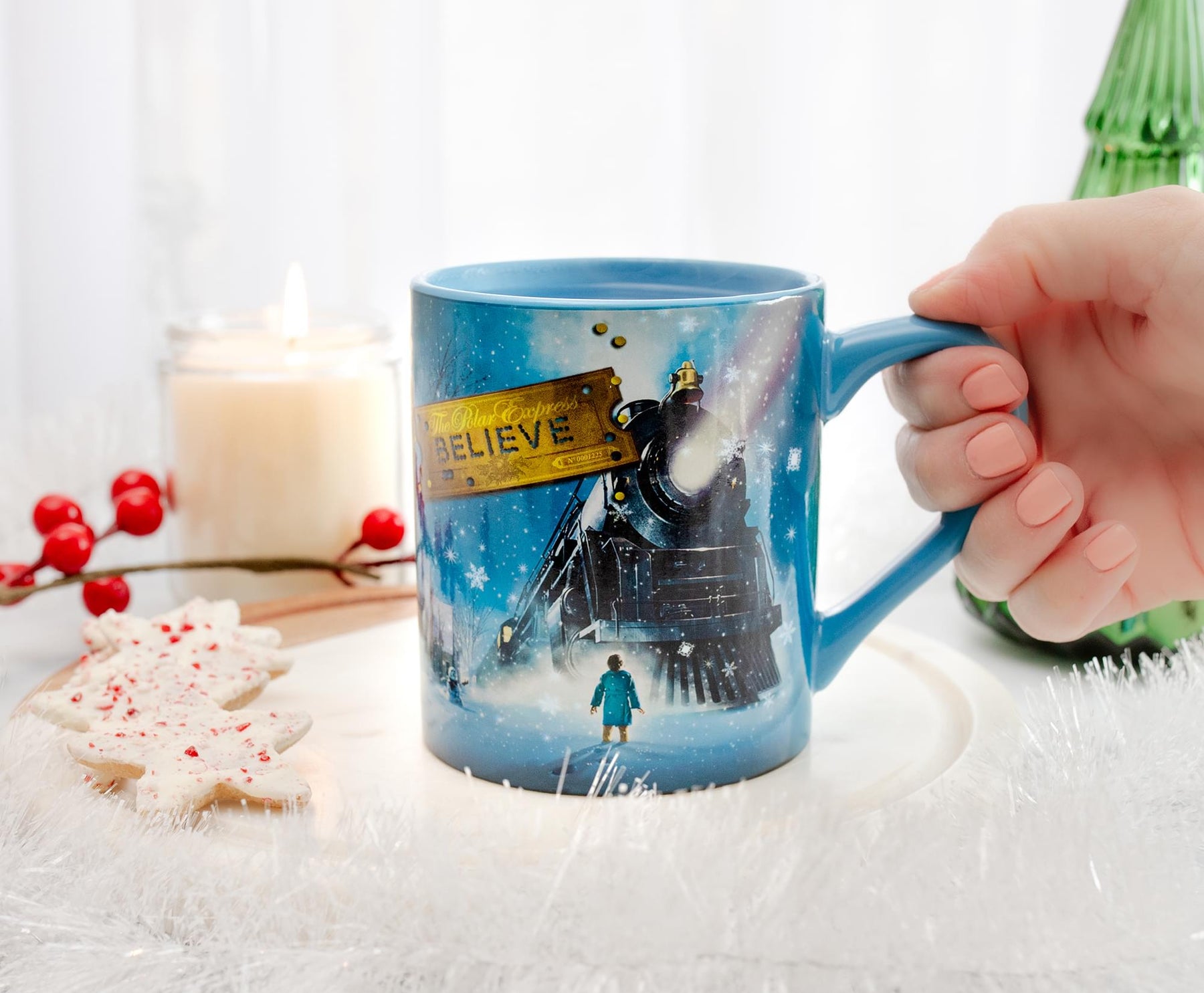 The Polar Express "Believe" Heat-Reveal Ceramic Mug | Holds 14 Ounces