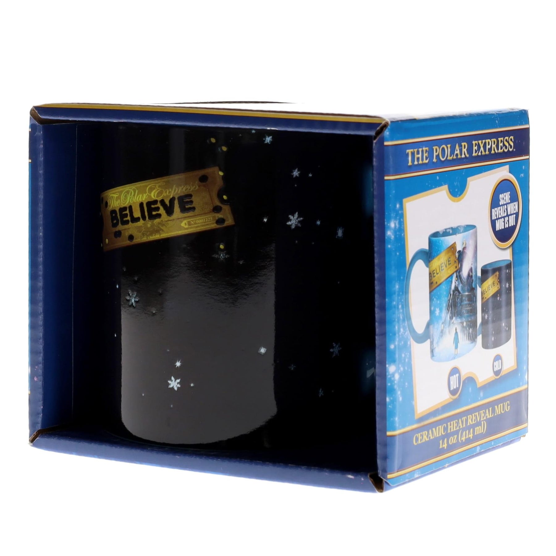 The Polar Express "Believe" Heat-Reveal Ceramic Mug | Holds 14 Ounces