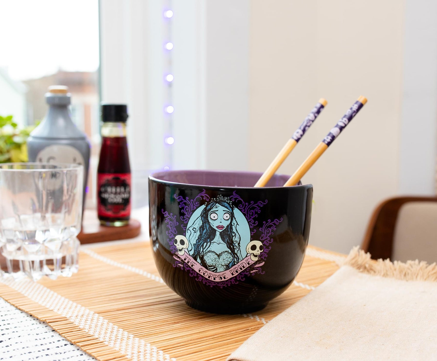 Tim Burton's Corpse Bride Emily 20-Ounce Ramen Bowl and Chopstick Set