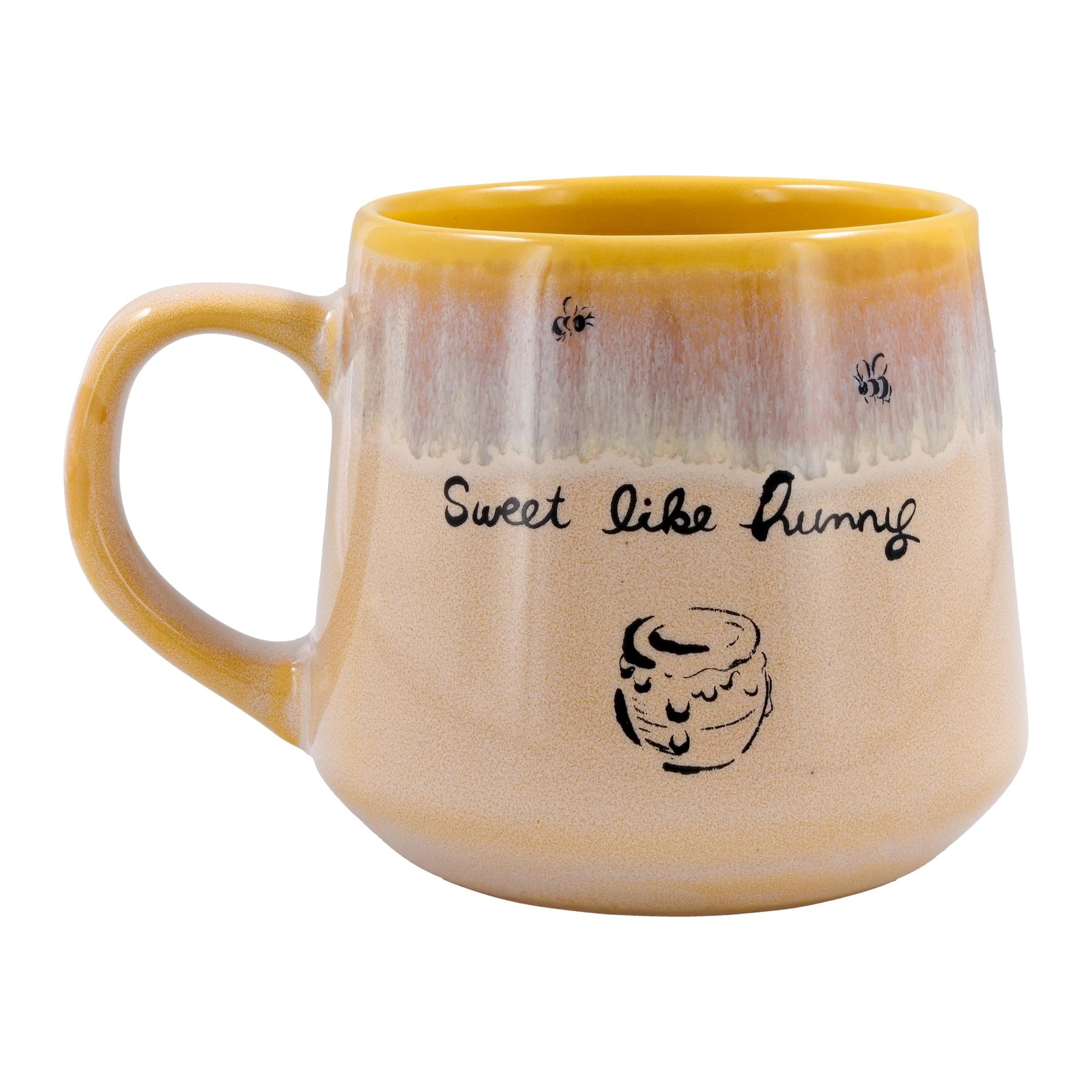 Disney Winnie The Pooh "Sweet Like Hunny" Tapered Pottery Mug | Holds 18 Ounces
