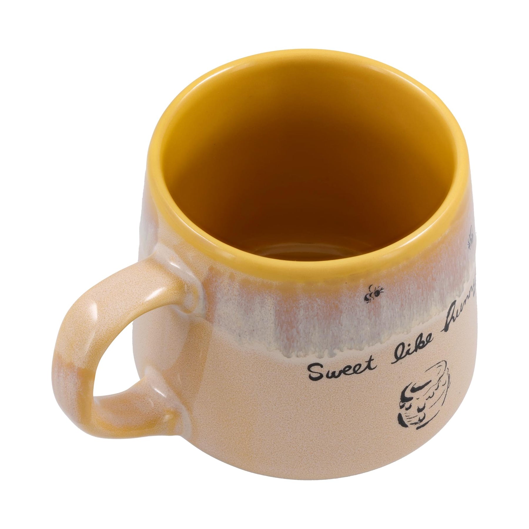 Disney Winnie The Pooh "Sweet Like Hunny" Tapered Pottery Mug | Holds 18 Ounces