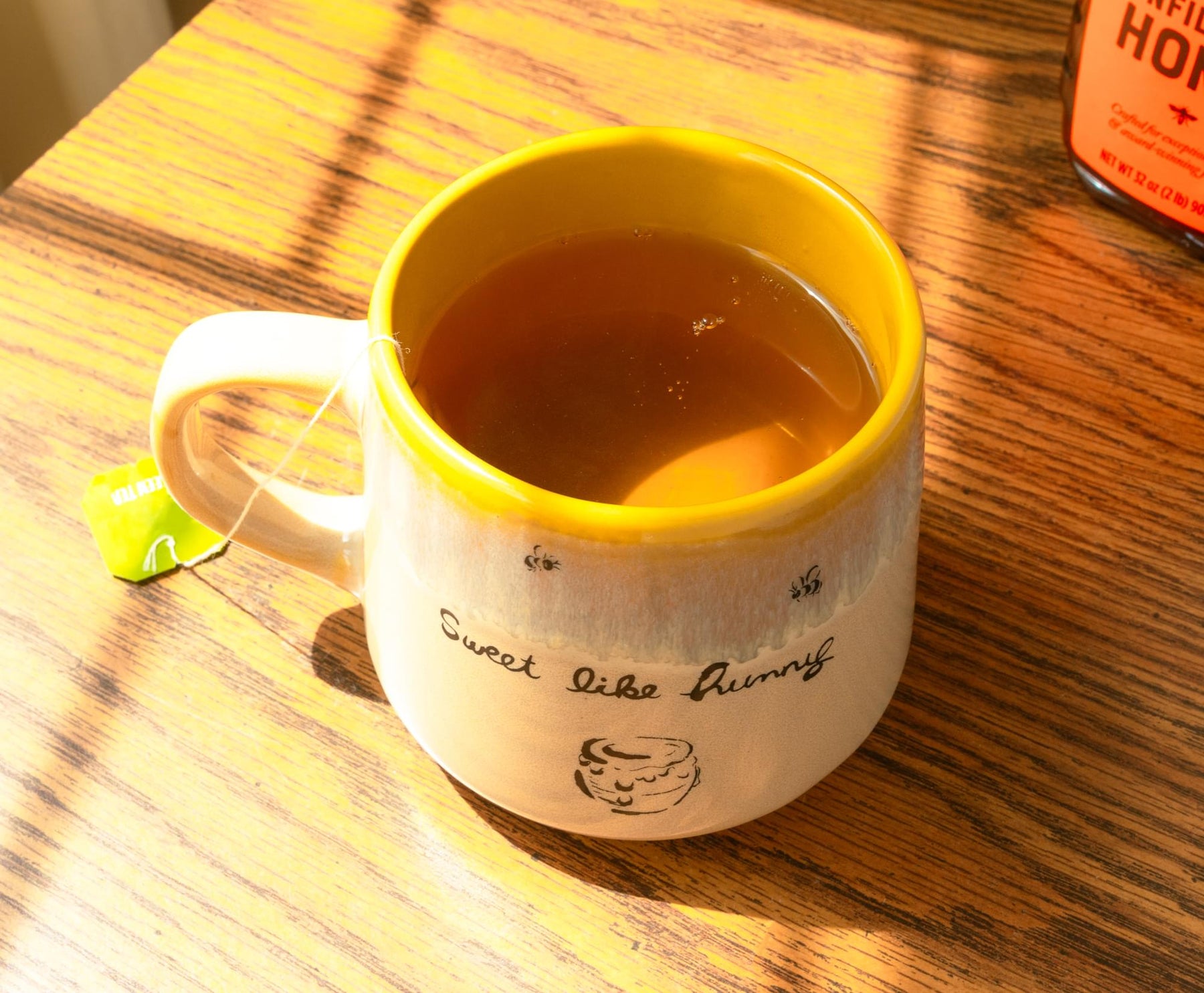 Disney Winnie The Pooh "Sweet Like Hunny" Tapered Pottery Mug | Holds 18 Ounces