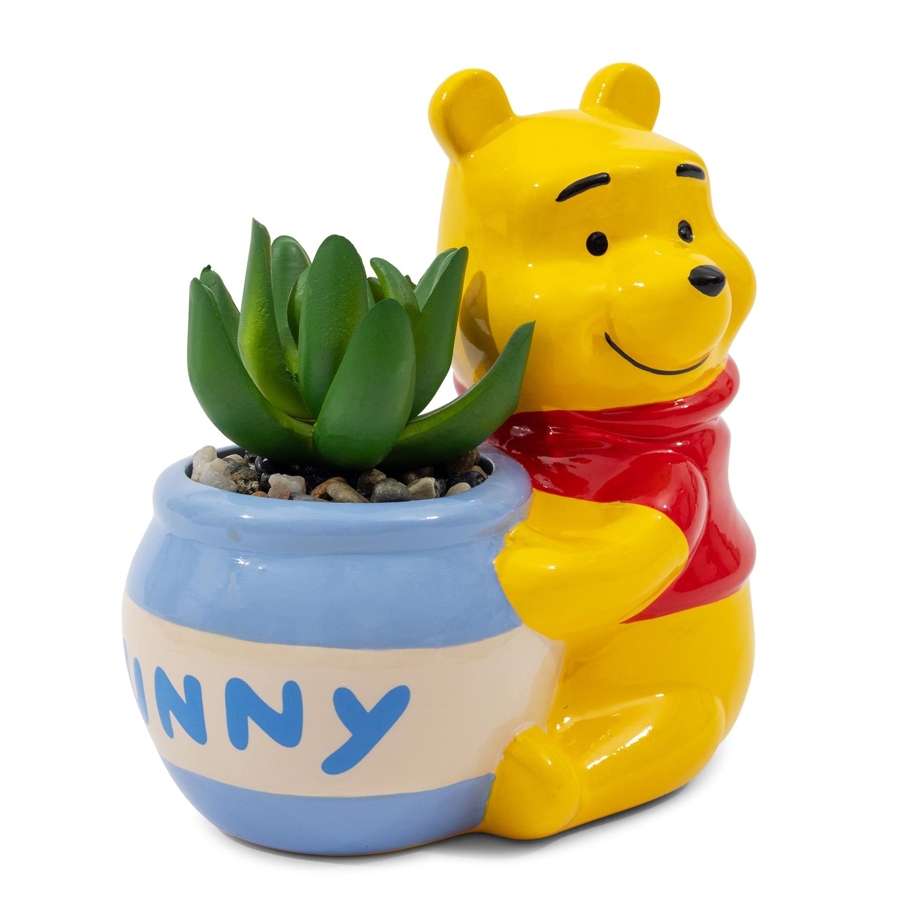 Disney Winnie the Pooh Hunny Pot Ceramic Mini Planter With Artificial Succulent