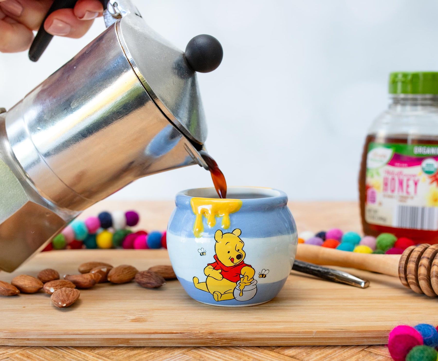 Disney Winnie the Pooh Hunny Pot Sculpted Ceramic Mini Cup | Holds 2 Ounces