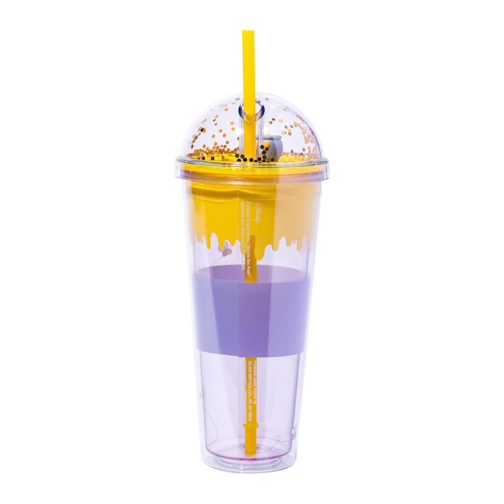 Disney Winnie The Pooh Hunny Pot Confetti Carnival Cup With Lid and Straw