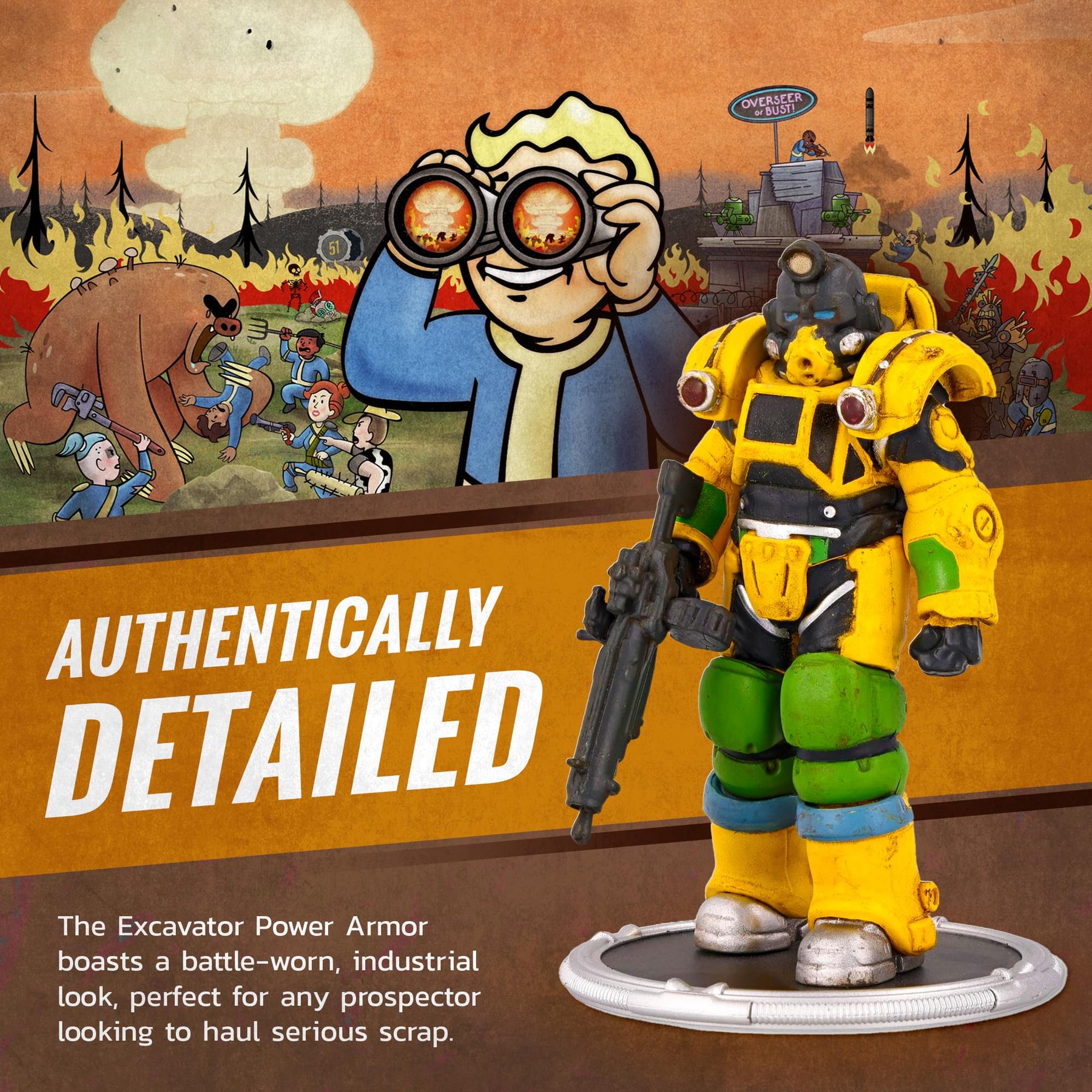 Fallout Excavator and Vault Boy (Gun) Mini Figure Set (Build-a-Figure Deathclaw)