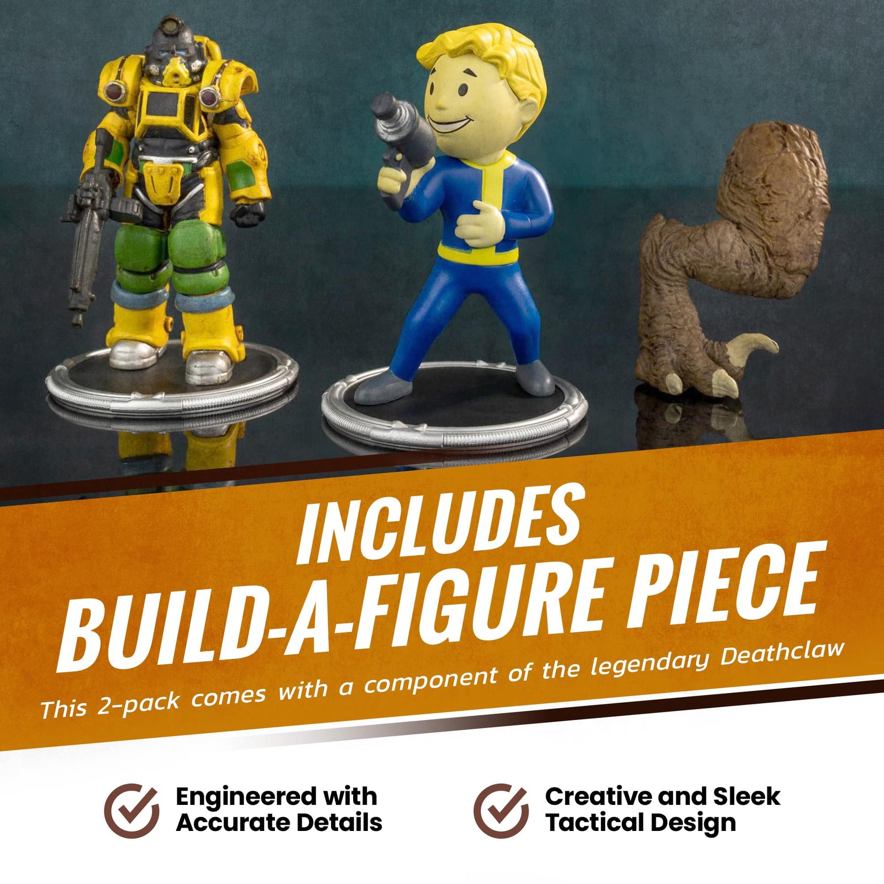 Fallout Excavator and Vault Boy (Gun) Mini Figure Set (Build-a-Figure Deathclaw)