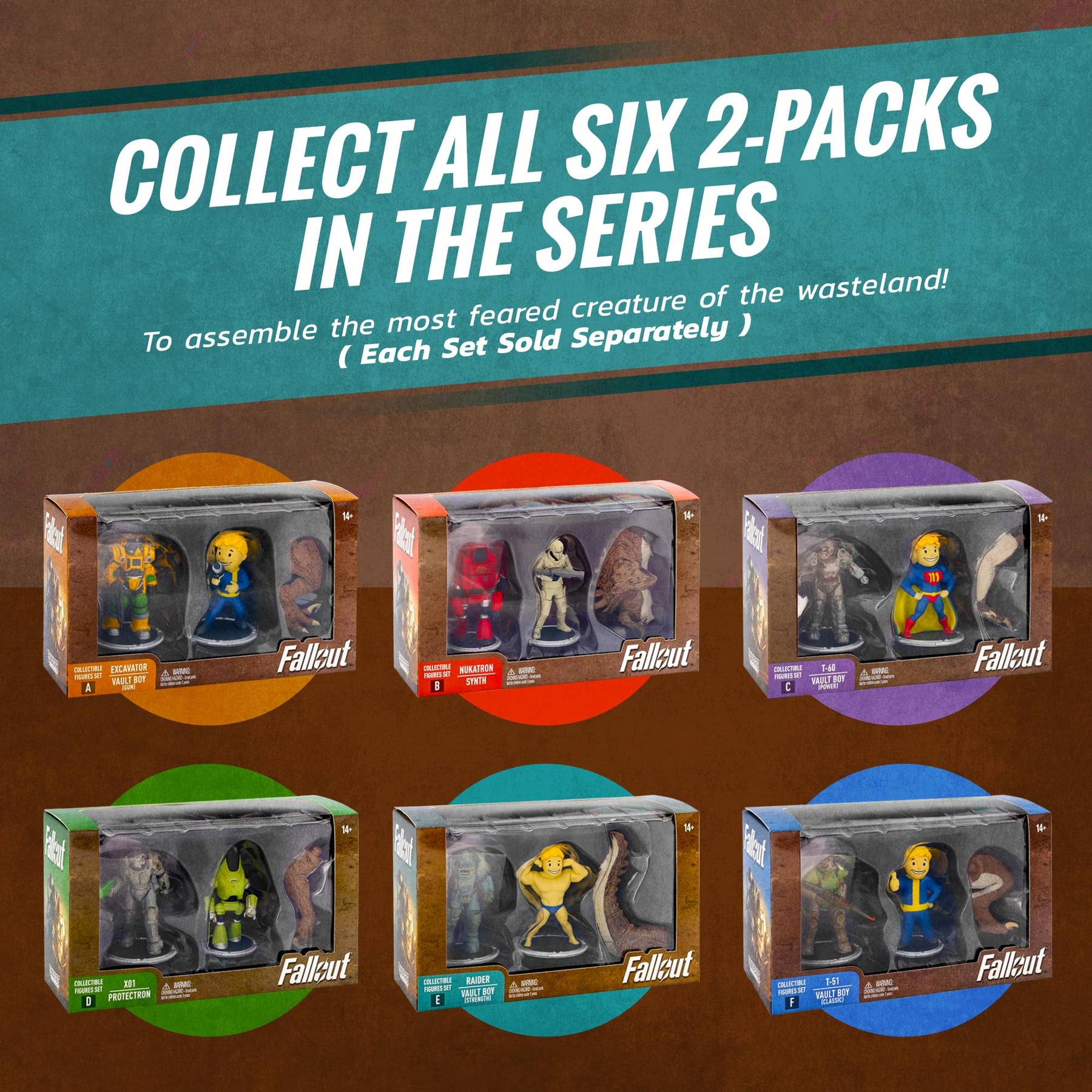 Fallout Raider and Vault Boy (Strong) Mini Figure Set (Build-a-Figure Deathclaw)
