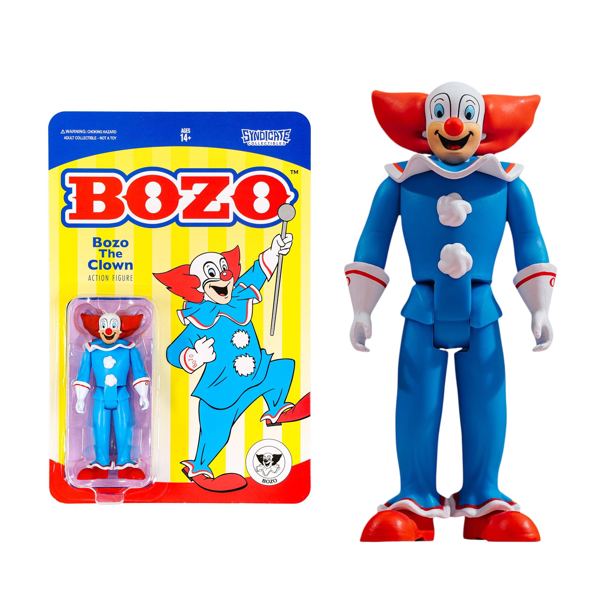 Bozo The Clown 3.75-Inch Retro Action Figure | Free Shipping
