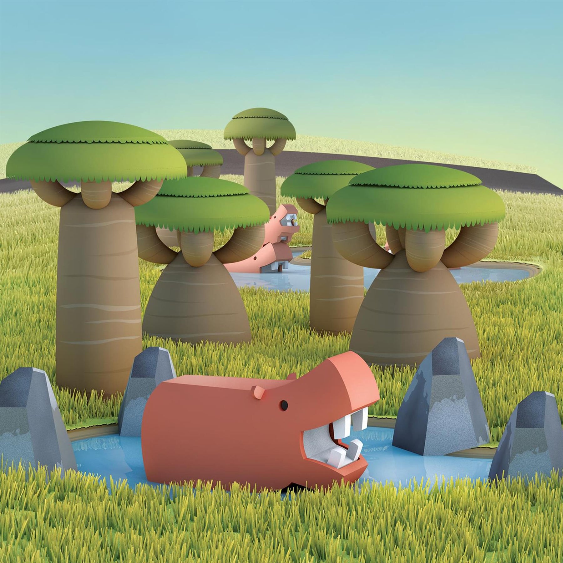 Animal Hippo Magnetic Puzzle Toy