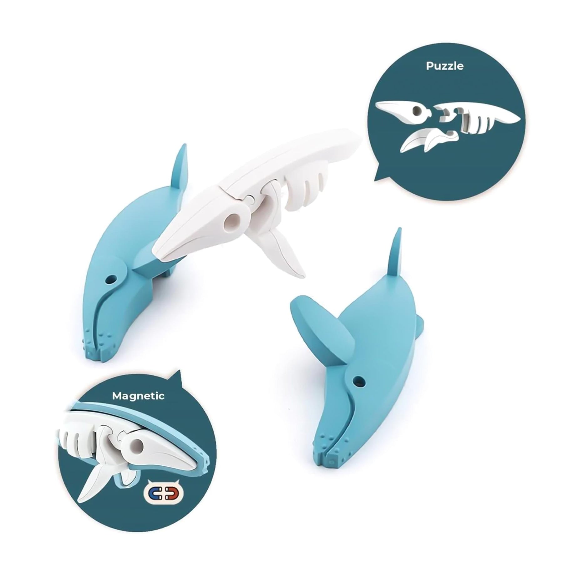 Ocean Humpback Whale Magnetic Puzzle Toy