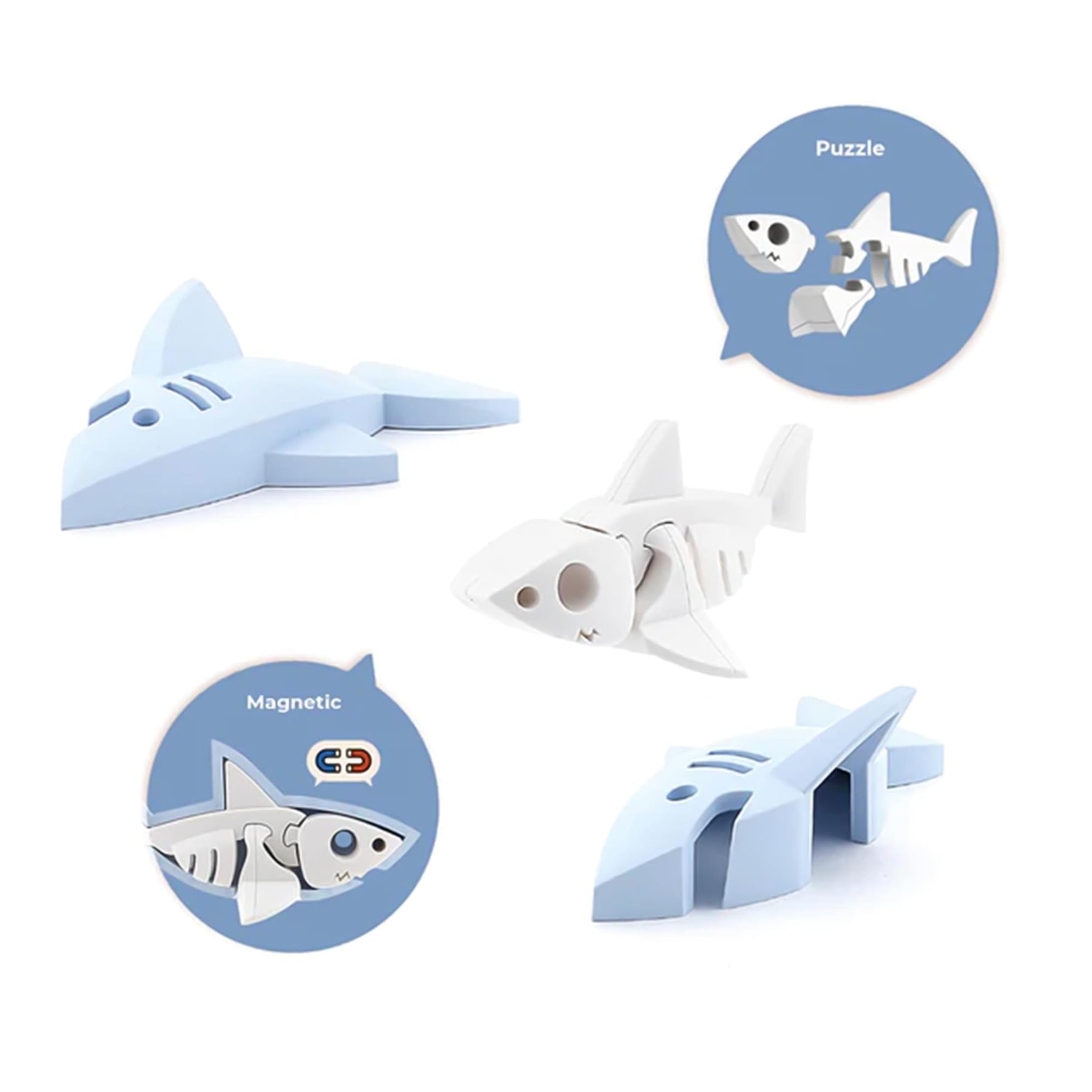 Ocean White Shark Magnetic Puzzle Toy