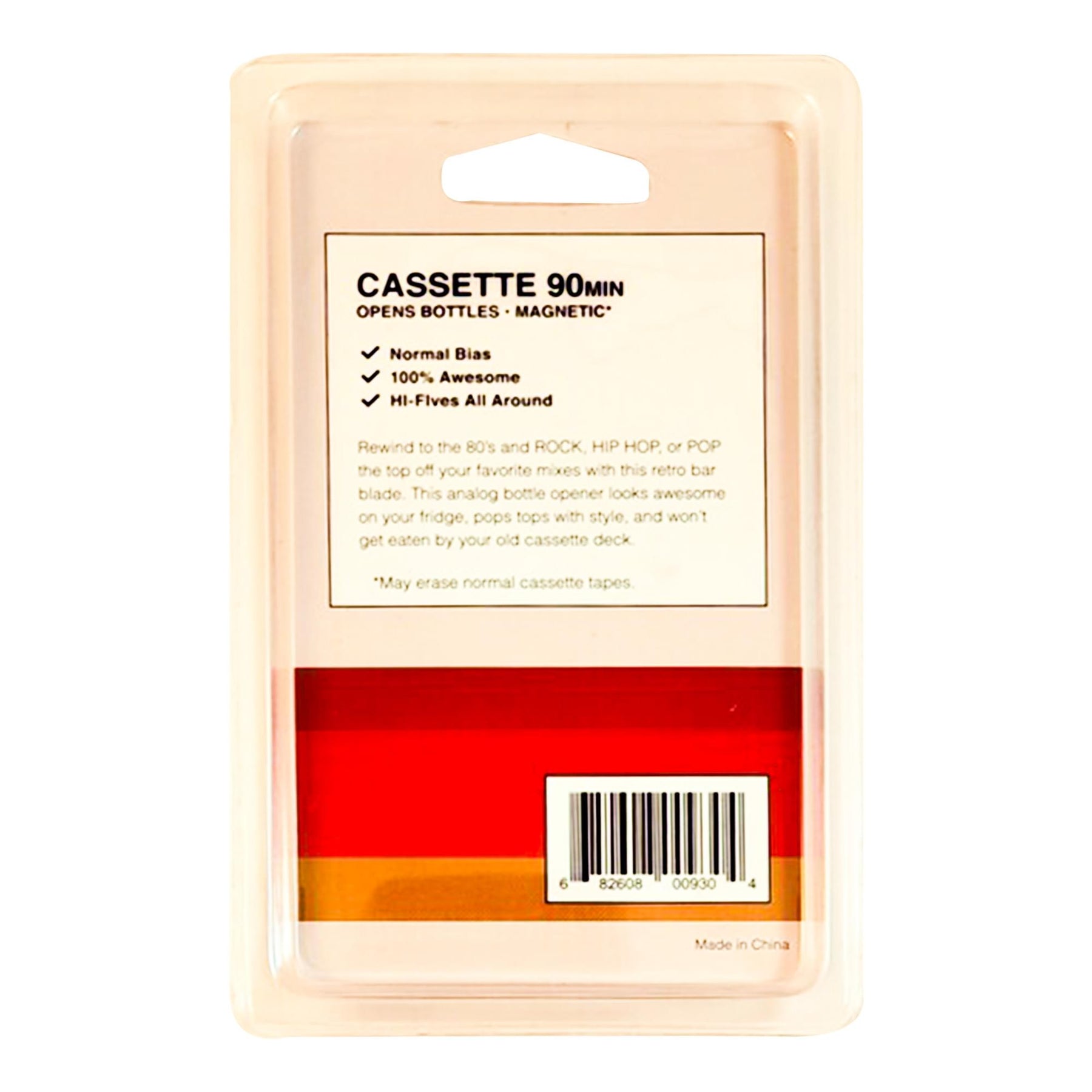 "Old School" 80's Retro Cassette Metal Magnet Bottle Opener