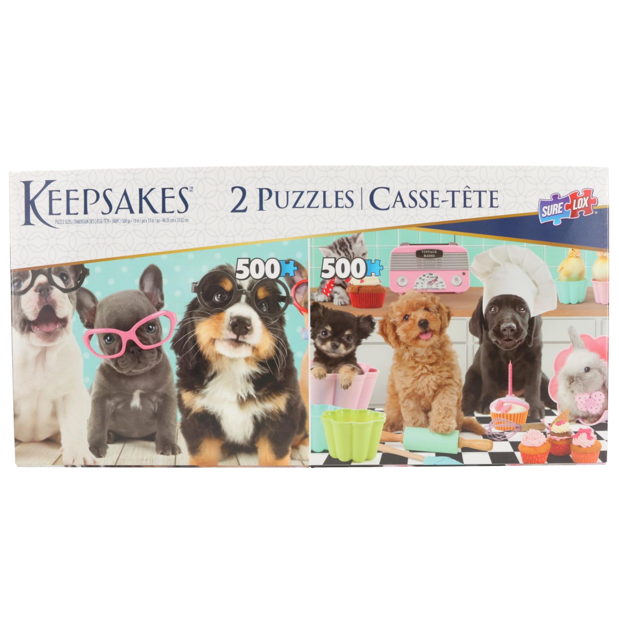 Set of 500 Piece Jigsaw Puzzles Dogs Having Fun Free Shipping