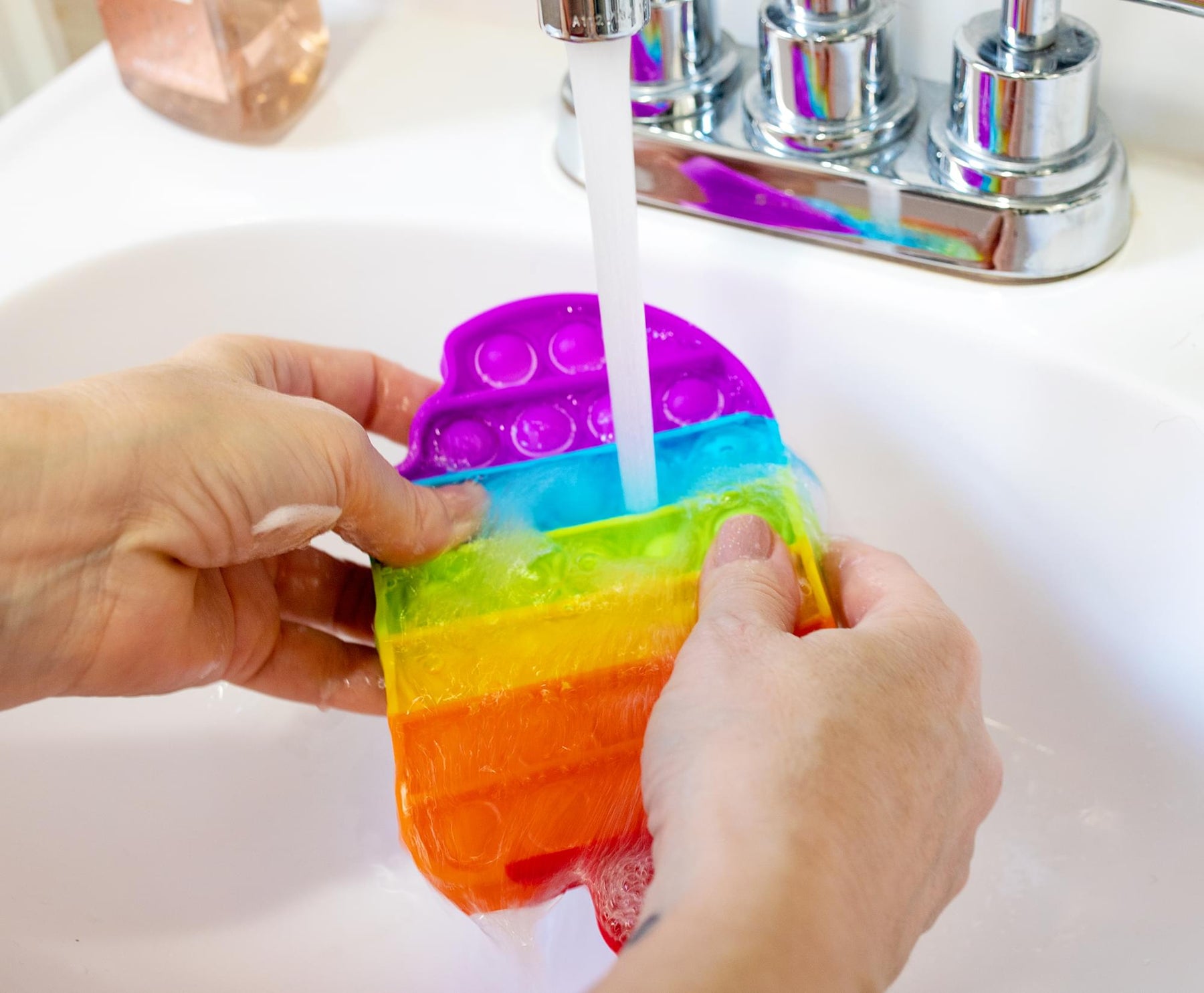 Pop Fidget Toy Rainbow Popsicle 32-Button Silicone Bubble Popping Game