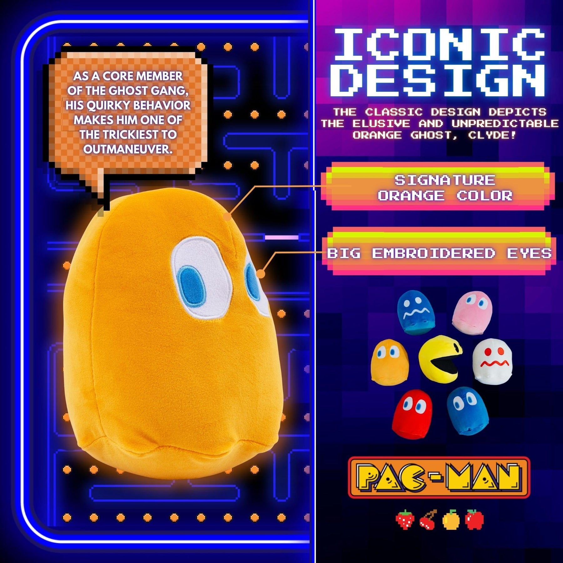 Pac-Man Clyde 7-Inch Plush