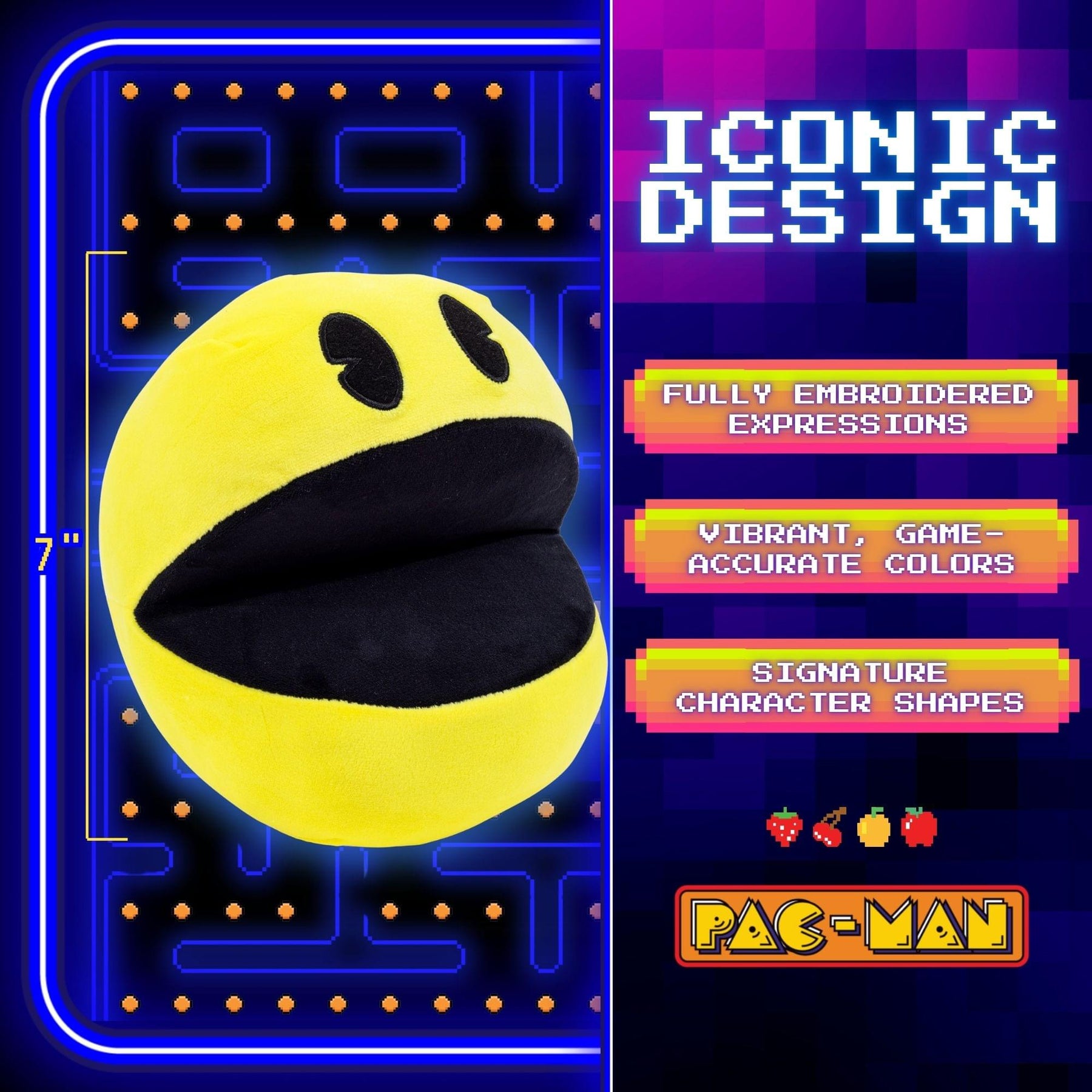 Pac-Man 7-Inch Collector Plush Set of 7