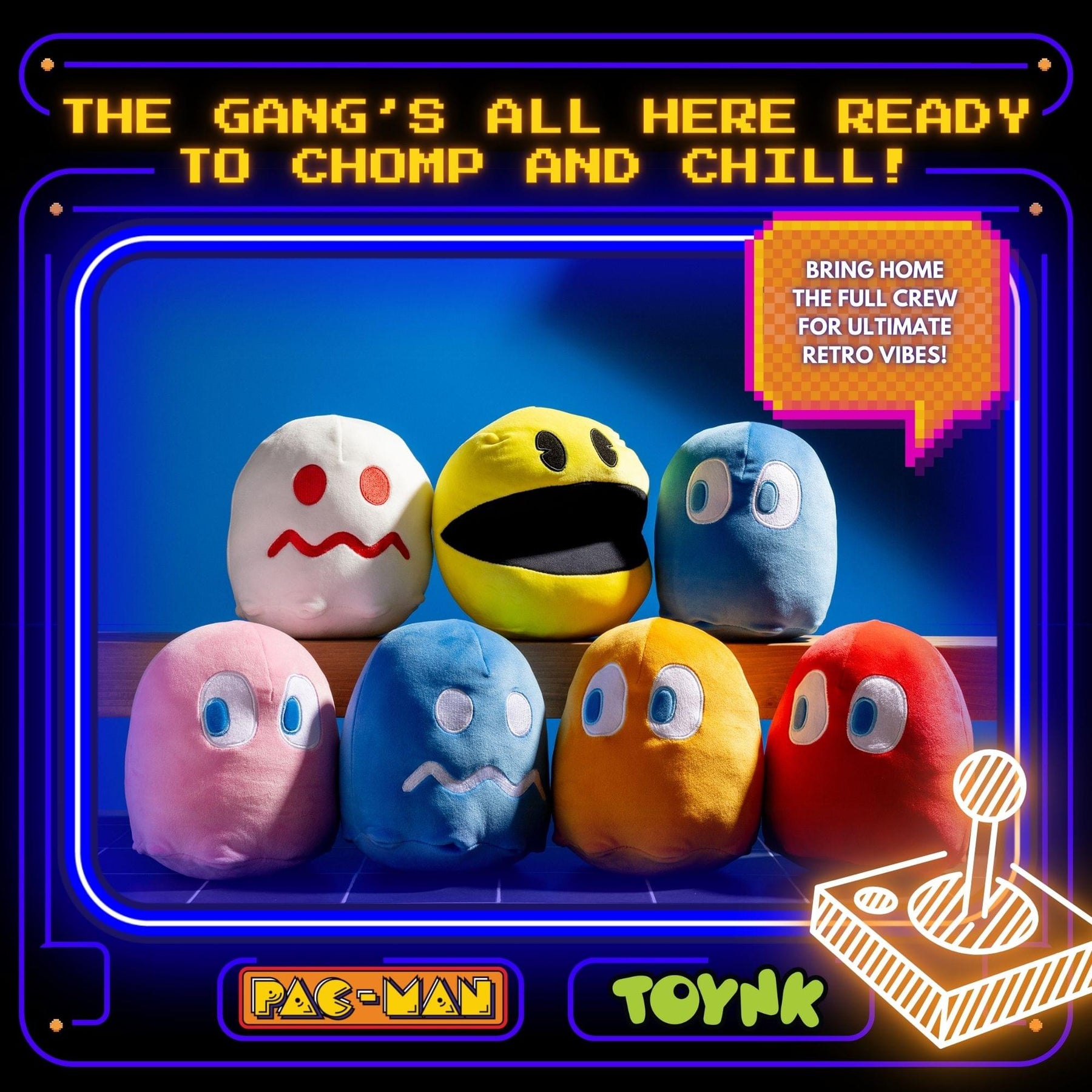 Pac-Man 7-Inch Collector Plush Set of 7