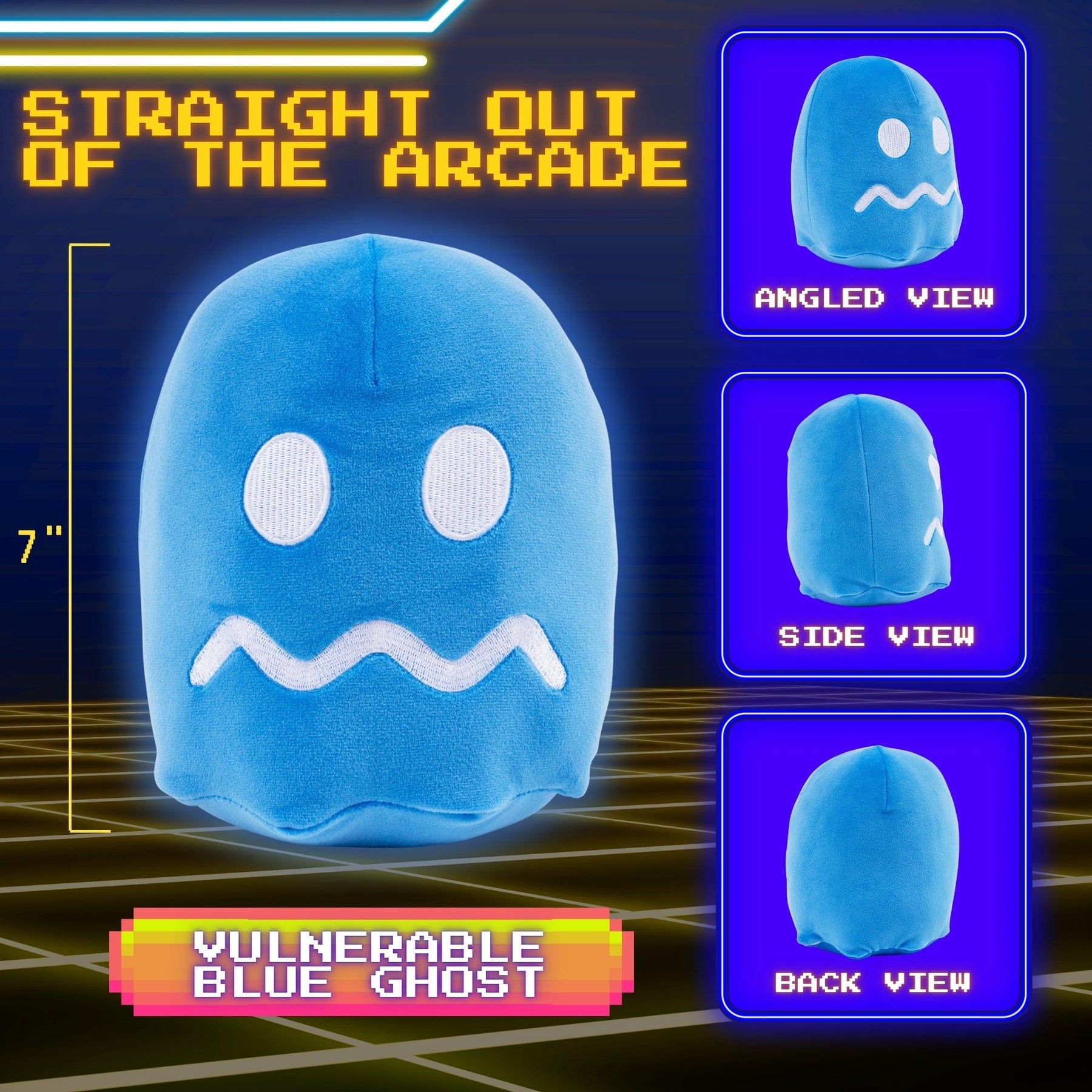 Pac-Man Vulnerable Blue Ghost 7-Inch Plush