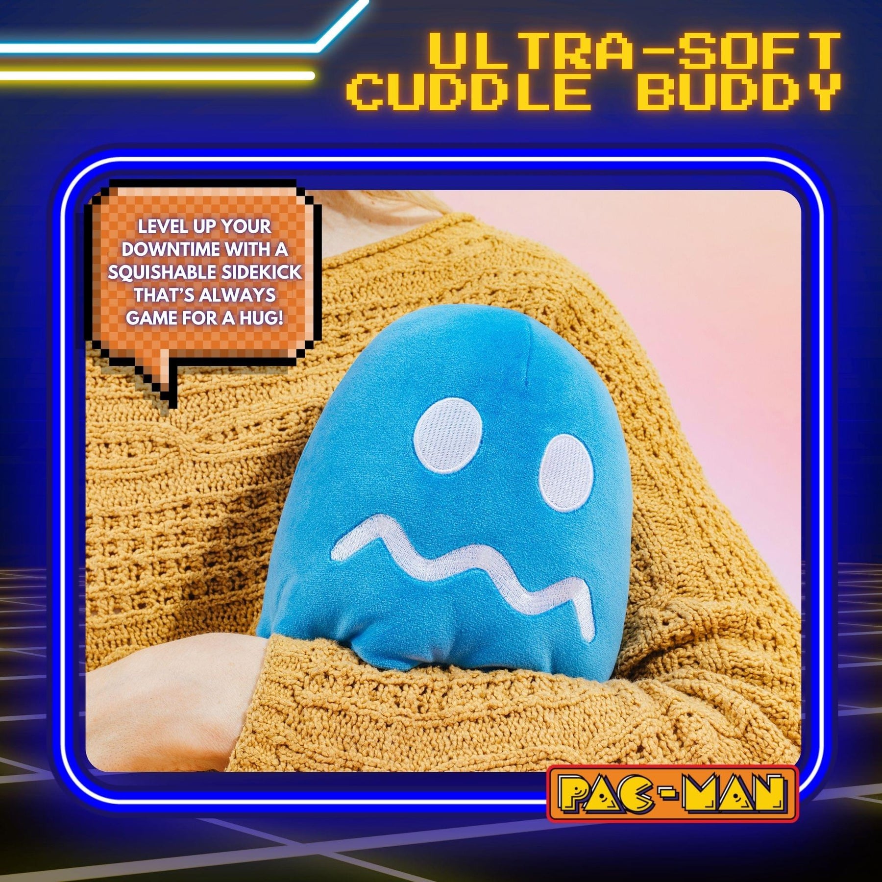 Pac-Man Vulnerable Blue Ghost 7-Inch Plush