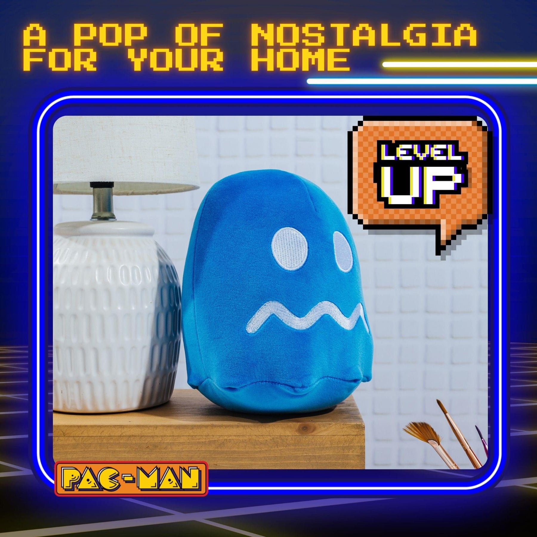 Pac-Man Vulnerable Blue Ghost 7-Inch Plush