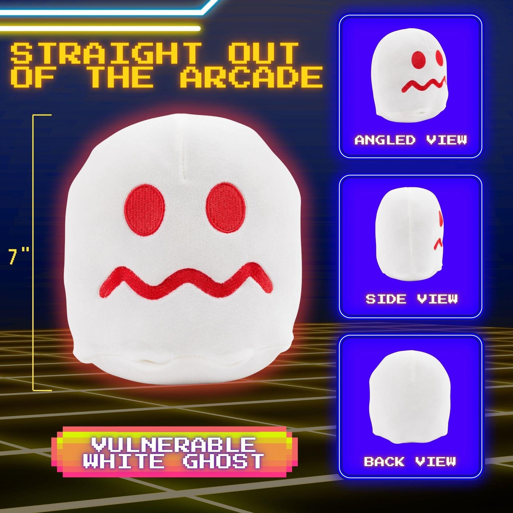 Pac-Man Vulnerable White Ghost 7-Inch Plush