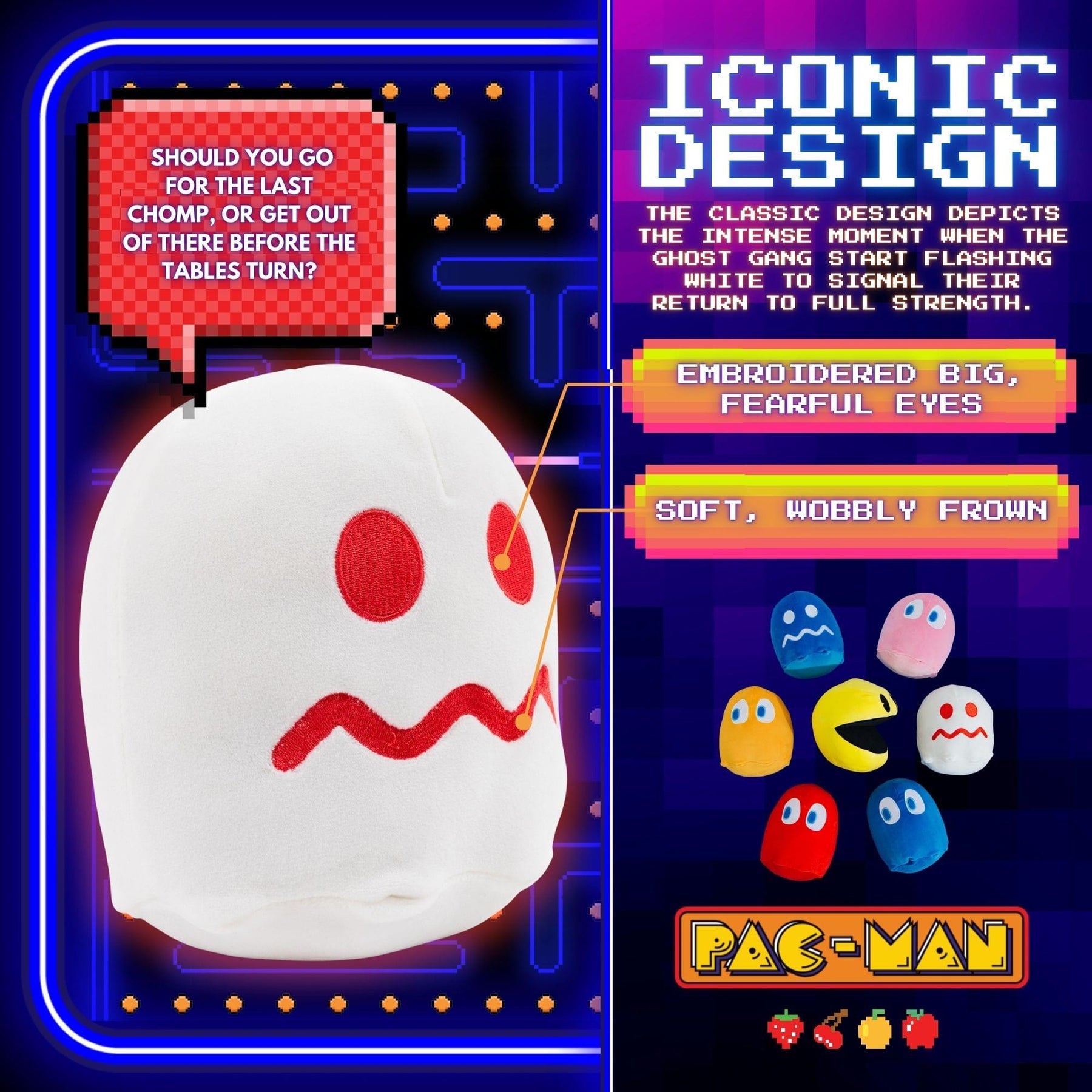 Pac-Man Vulnerable White Ghost 7-Inch Plush