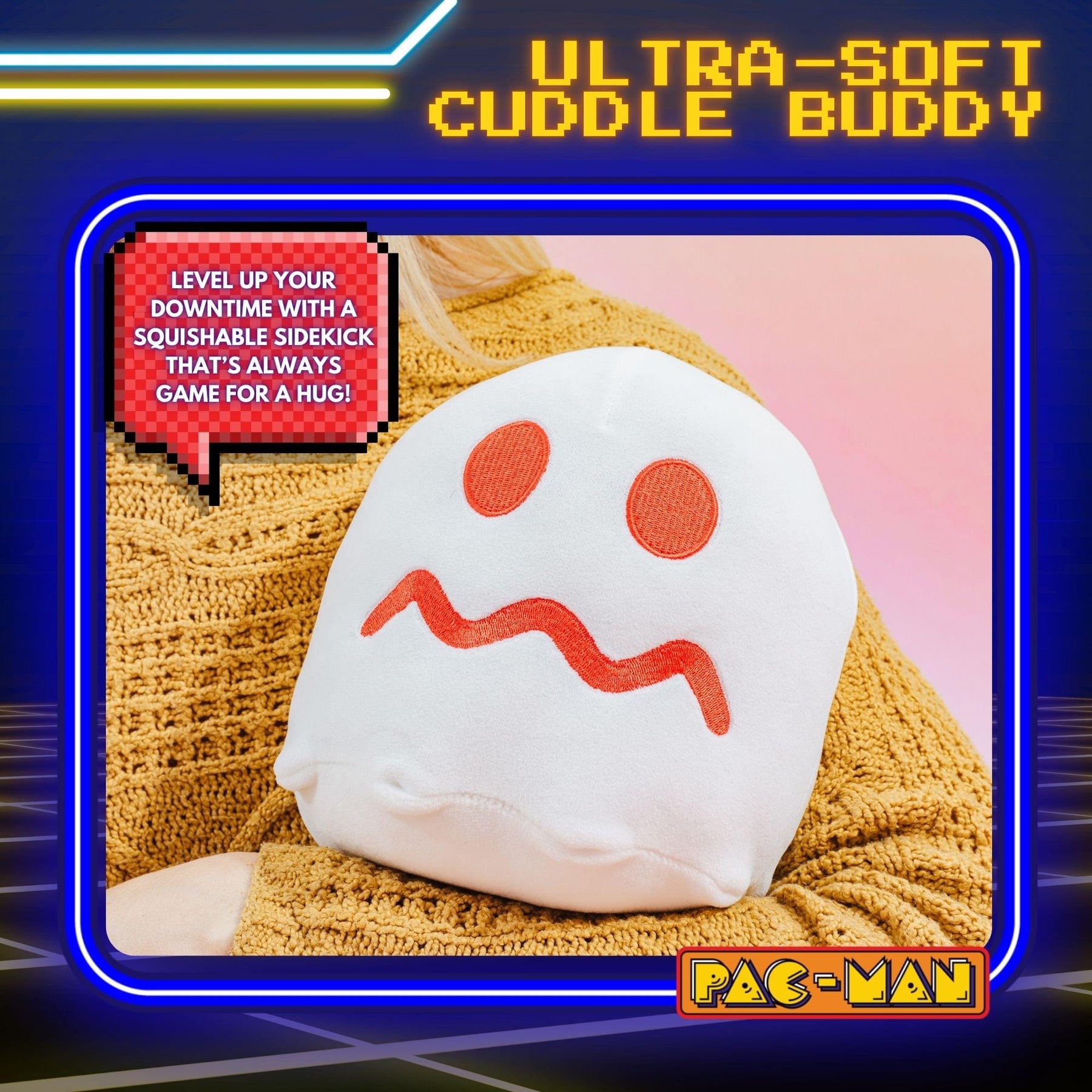 Pac-Man Vulnerable White Ghost 7-Inch Plush