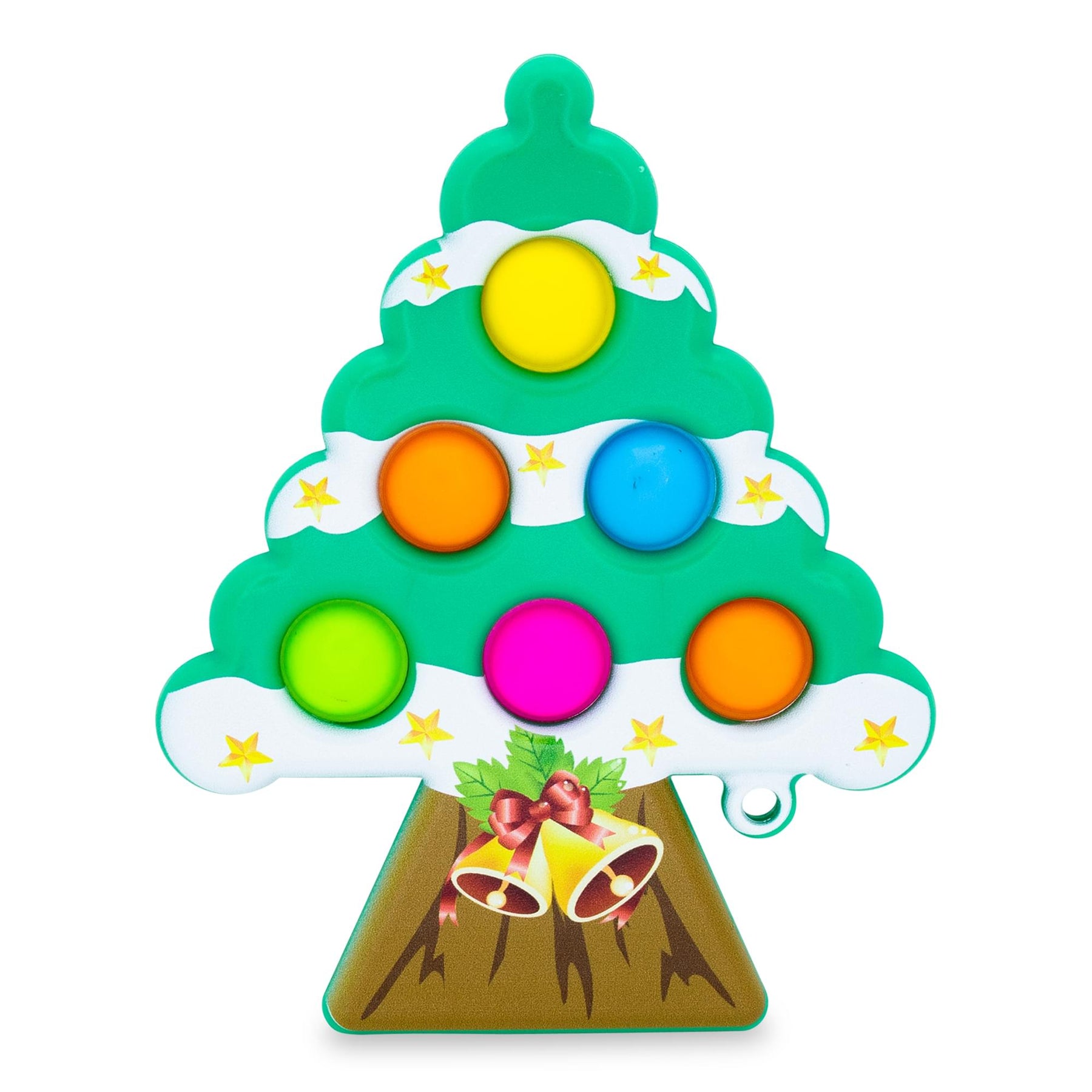 Pop Fidget Toy Holiday Tree 6-Button Bubble Popping Game