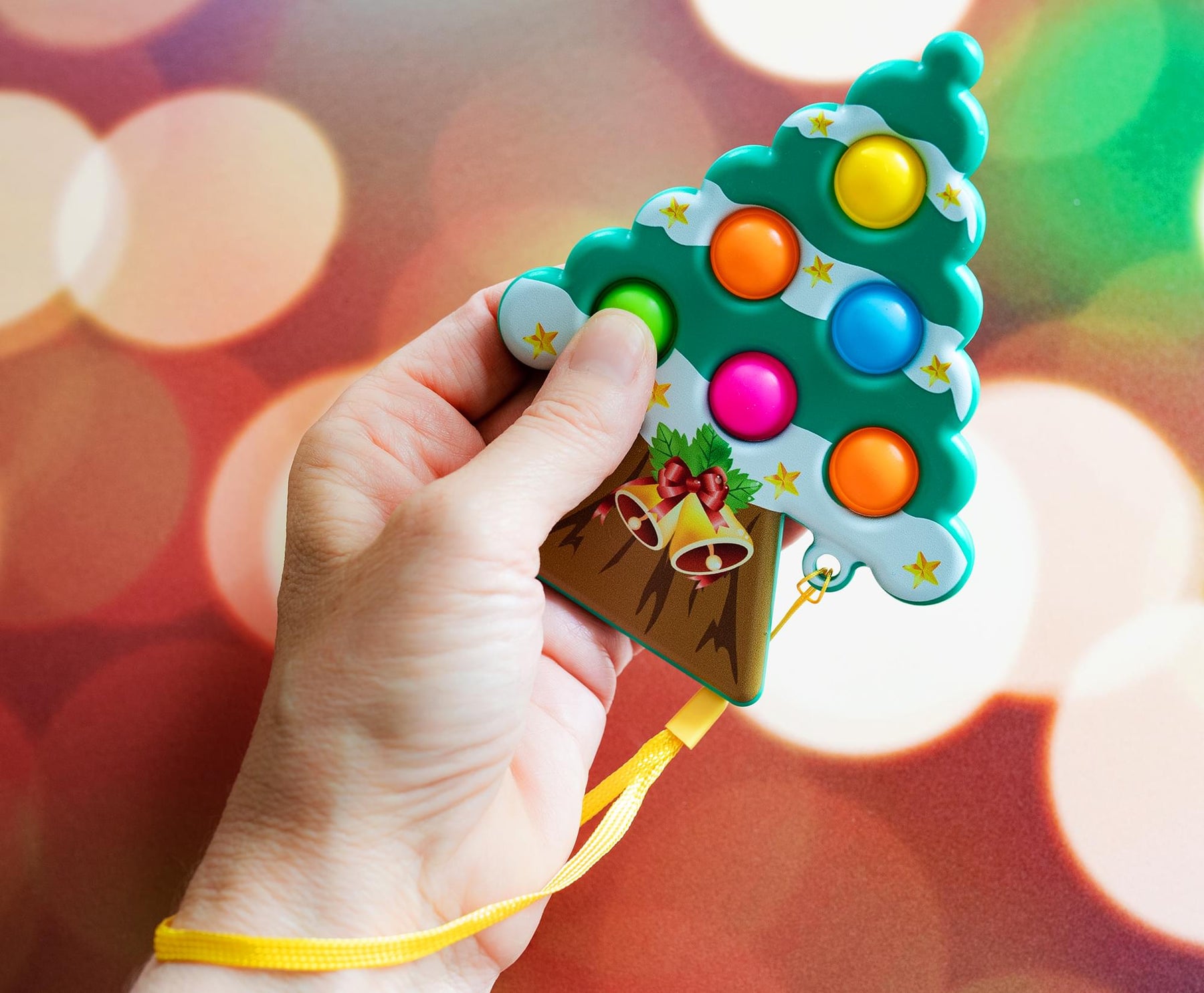 Pop Fidget Toy Holiday Tree 6-Button Bubble Popping Game