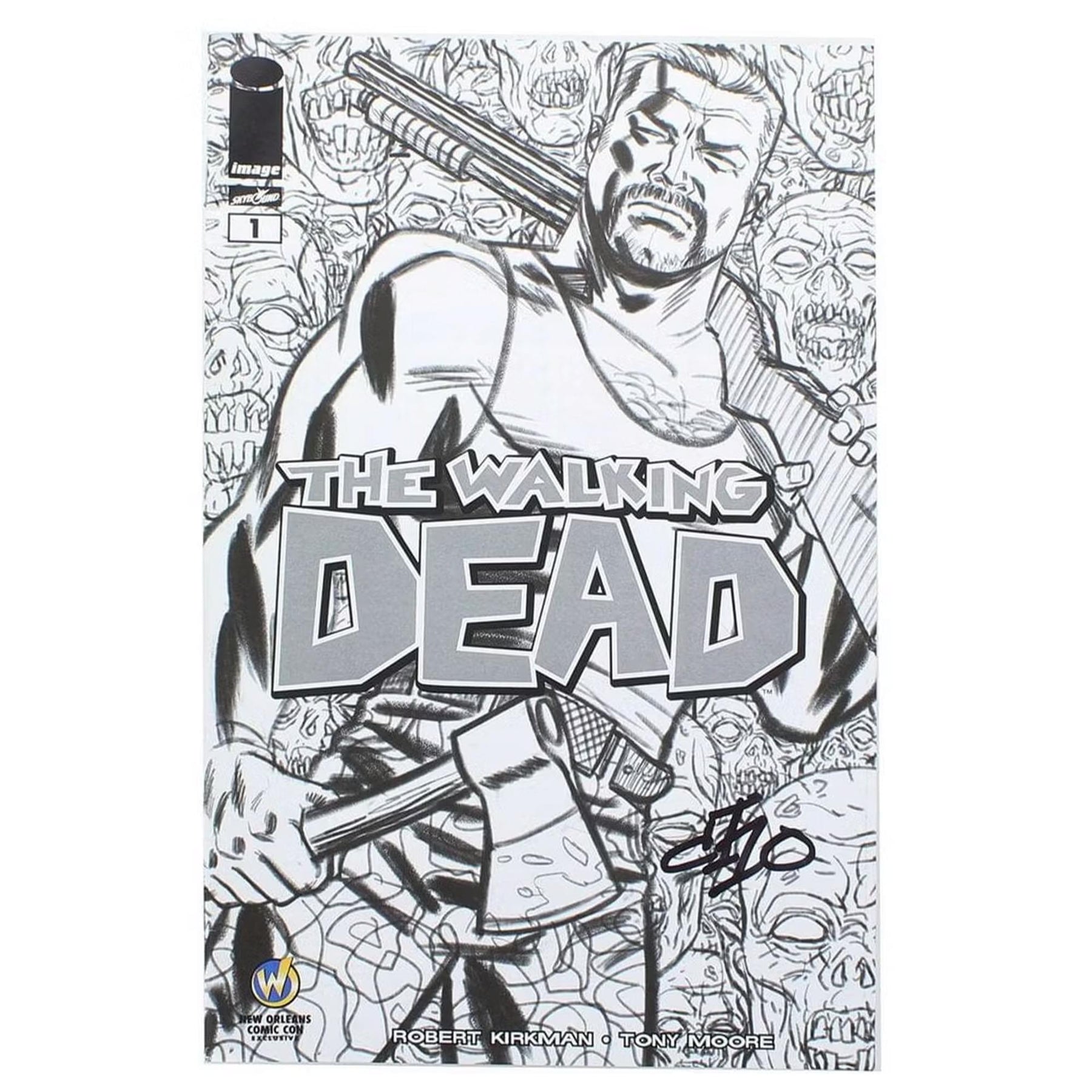Image Comics The Walking Dead #1 | WW New Orleans B&W Cover | AUTOGRAPHED