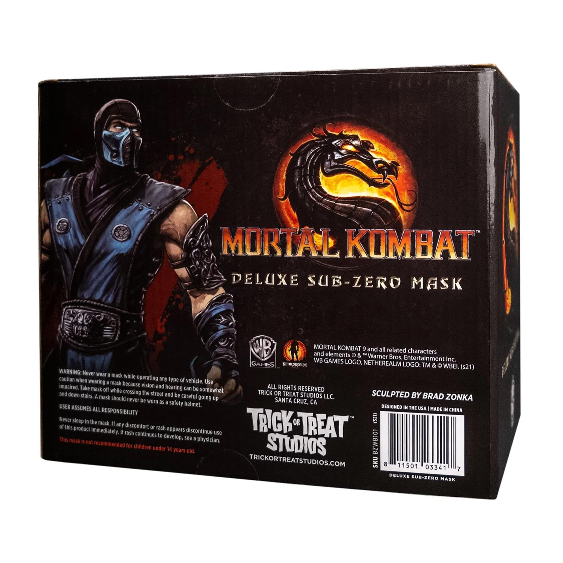 Mortal Kombat Sub Zero Plastic Adult Costume Mask