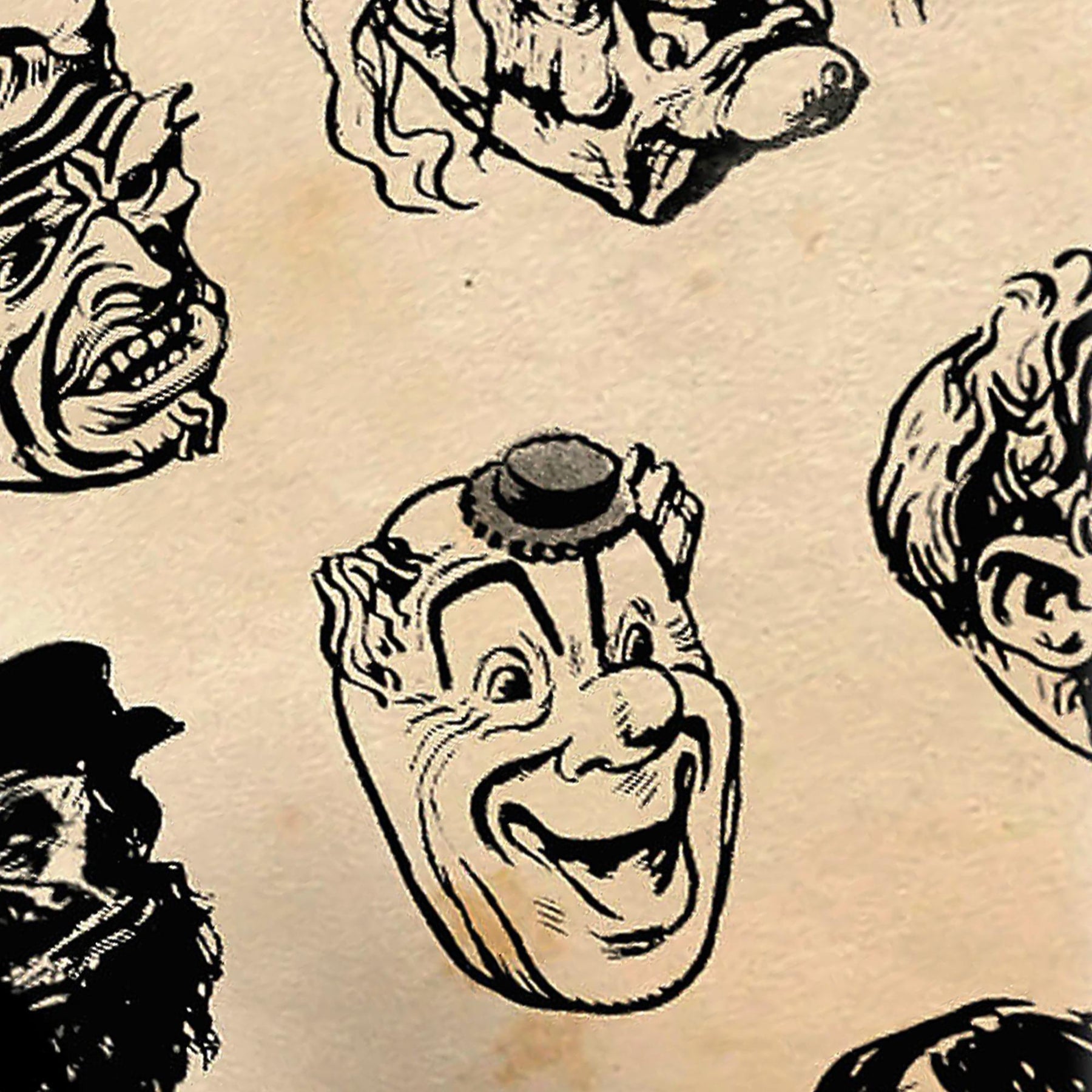 Chamber Of Horros Vintage Monster Masks Wrapping Paper | 30 x 96 Inches