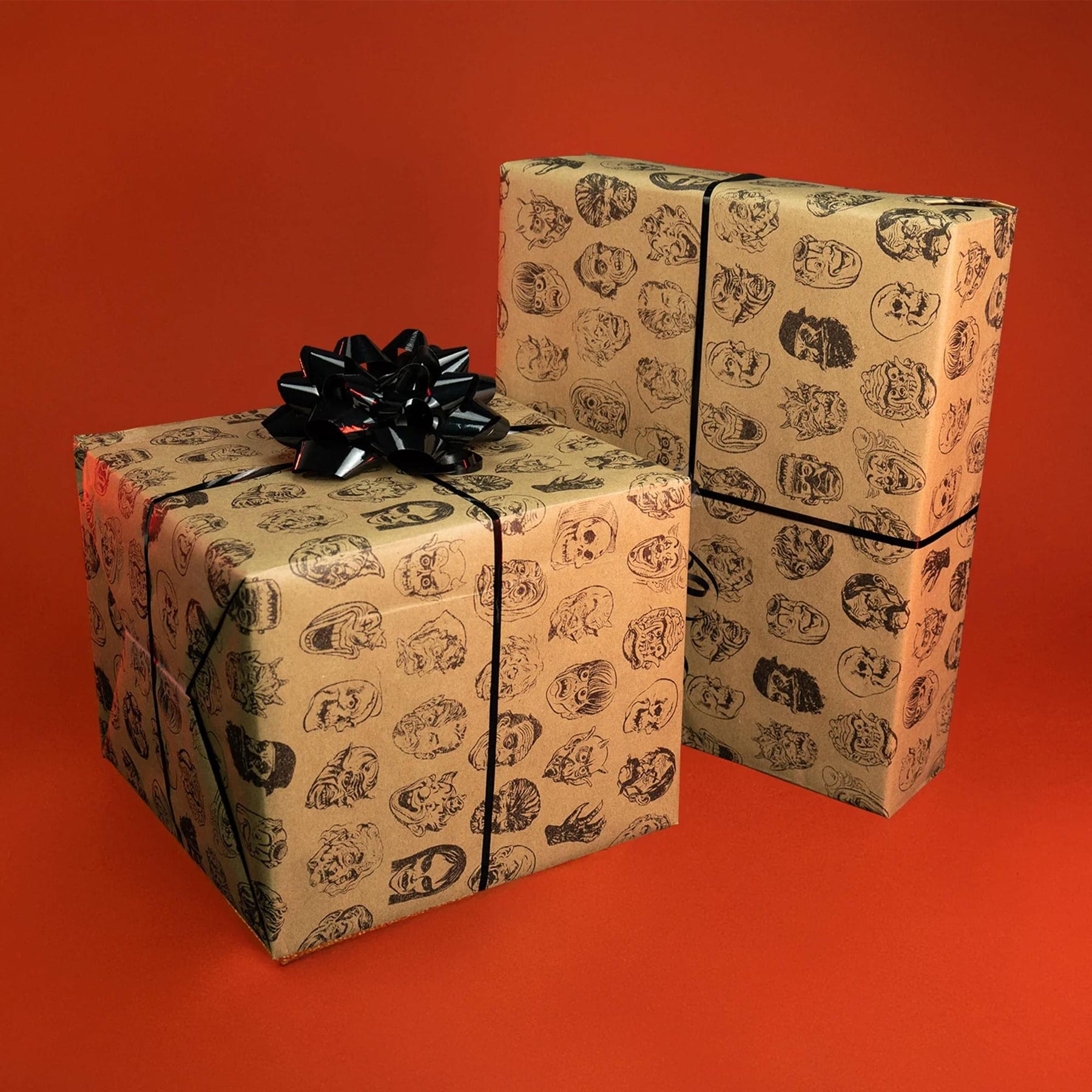 Chamber Of Horros Vintage Monster Masks Wrapping Paper | 30 x 96 Inches