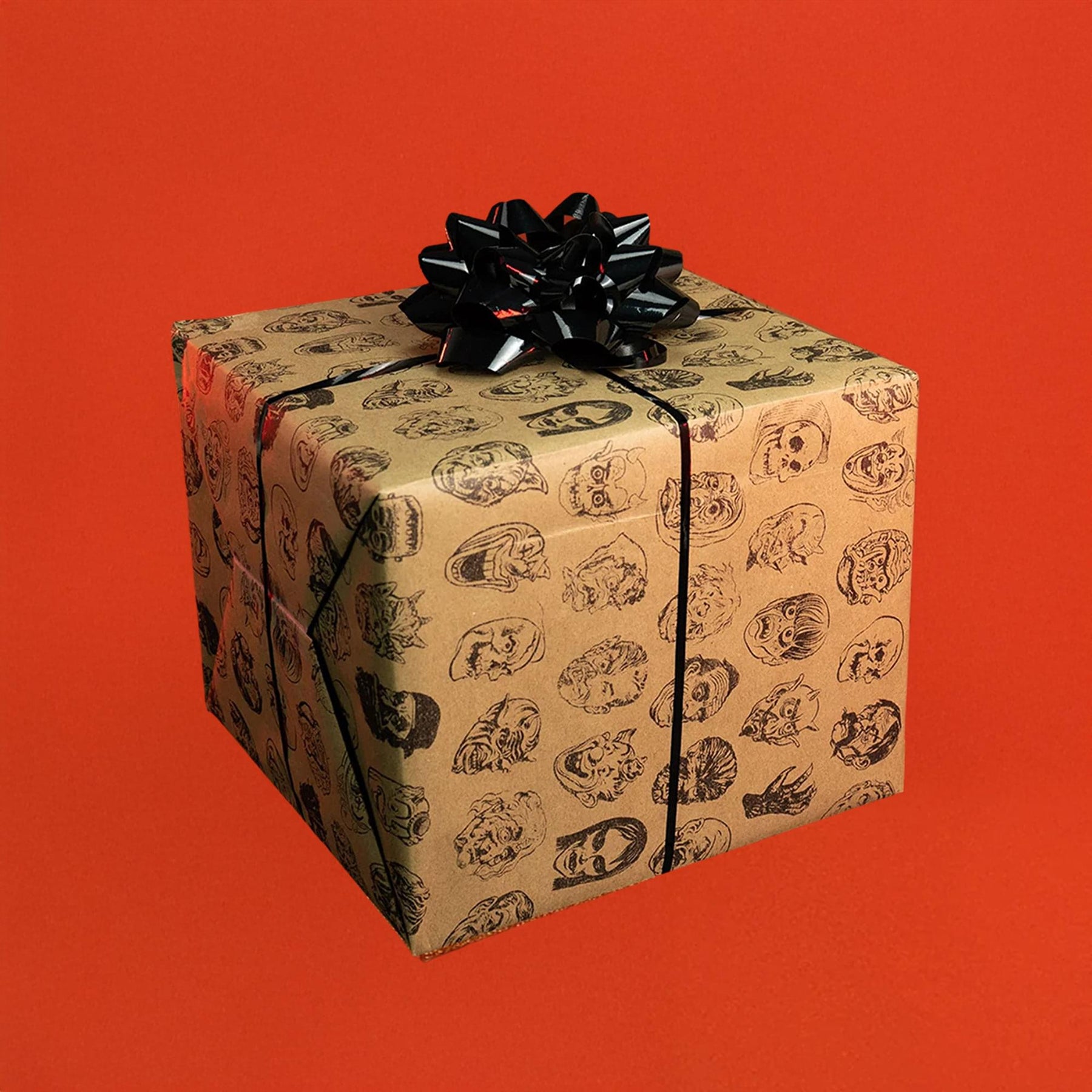 Chamber Of Horros Vintage Monster Masks Wrapping Paper | 30 x 96 Inches
