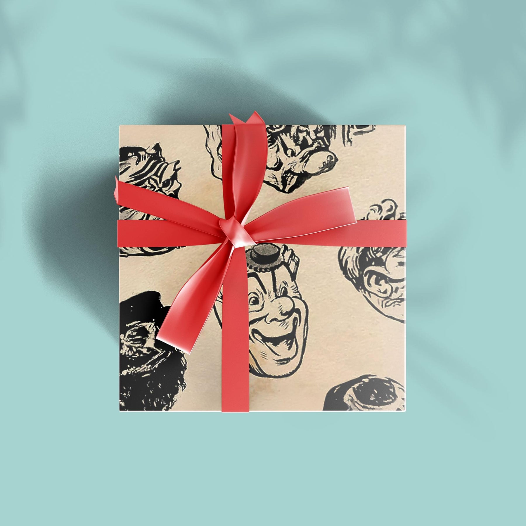 Chamber Of Horros Vintage Monster Masks Wrapping Paper | 30 x 96 Inches