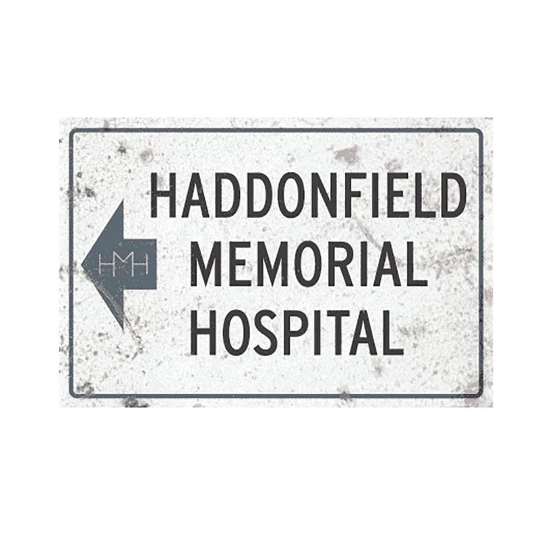 Halloween II Haddonfield Memorial Hospital Metal Sign