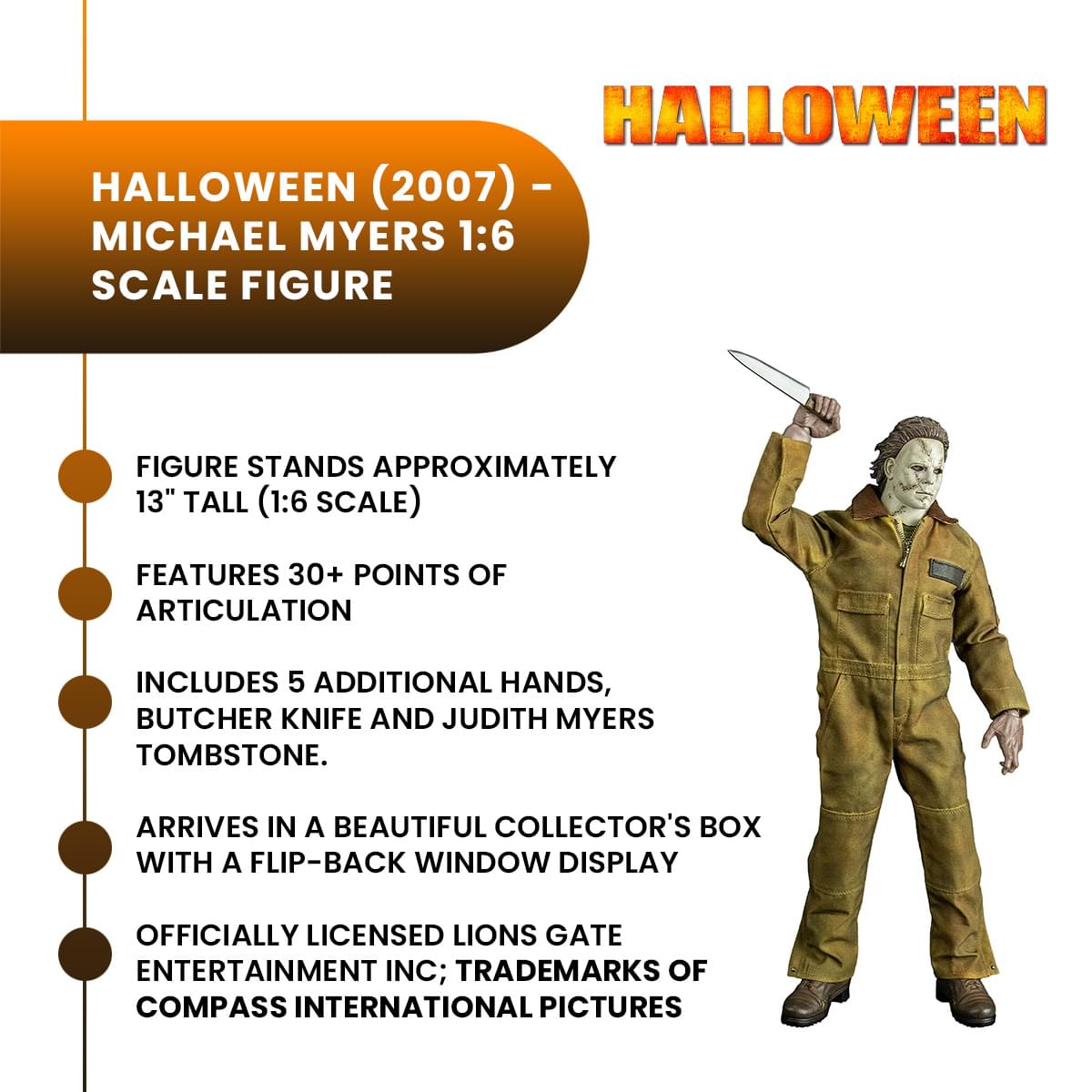 Rob Zombie Halloween (2007) Michael Myers 1:6 Scale Action Figure