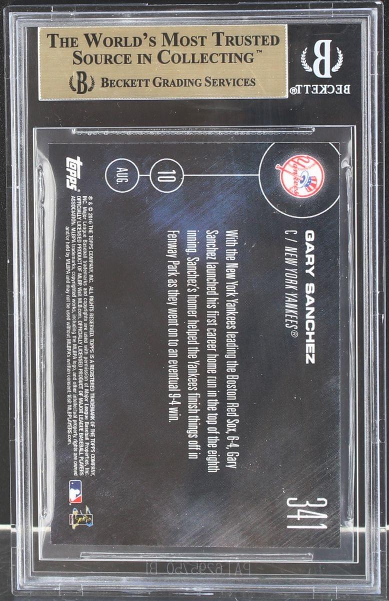 Gary Sanchez New York Yankees 2016 Topps Now Rookie Card #341 BGS 9.5
