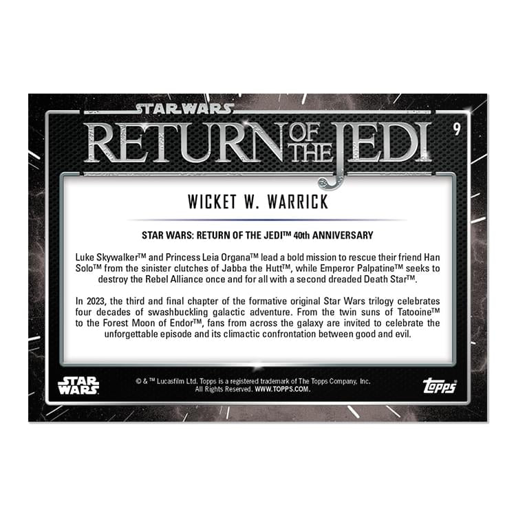 Star Wars ROTJ 40th Anniversary 2023 Topps Card #9 | Wicket W Warrick