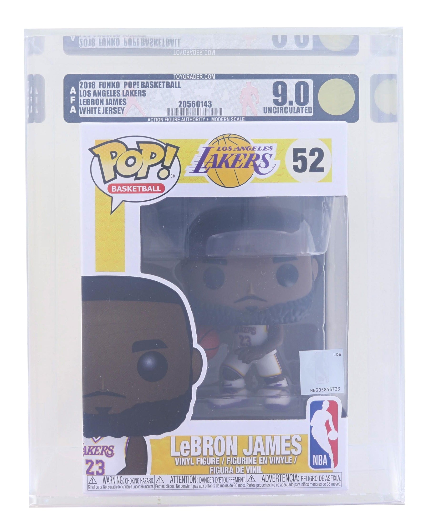 LA Lakers NBA Funko POP | Lebron White Jersey | Graded AFA 9
