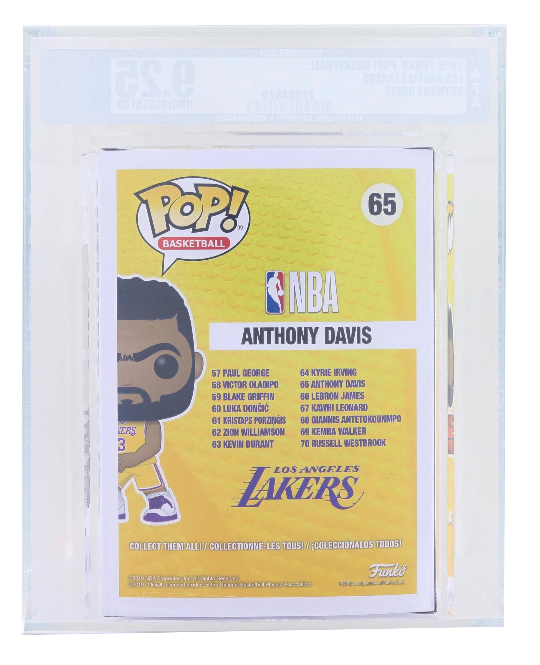 LA Lakers NBA Funko POP | Anthony Davis | Graded AFA 9.25