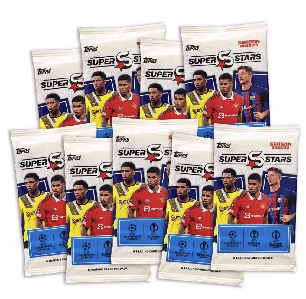 UEFA Topps 2023 Champions League Superstars Soccer Value Box | 9 Packs Per Box