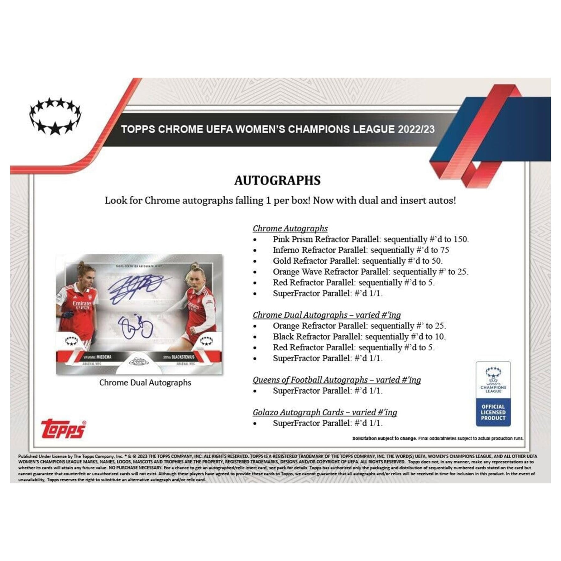 2022-23 Topps Chrome UEFA Women’s Champions League Value Box | 8 Packs