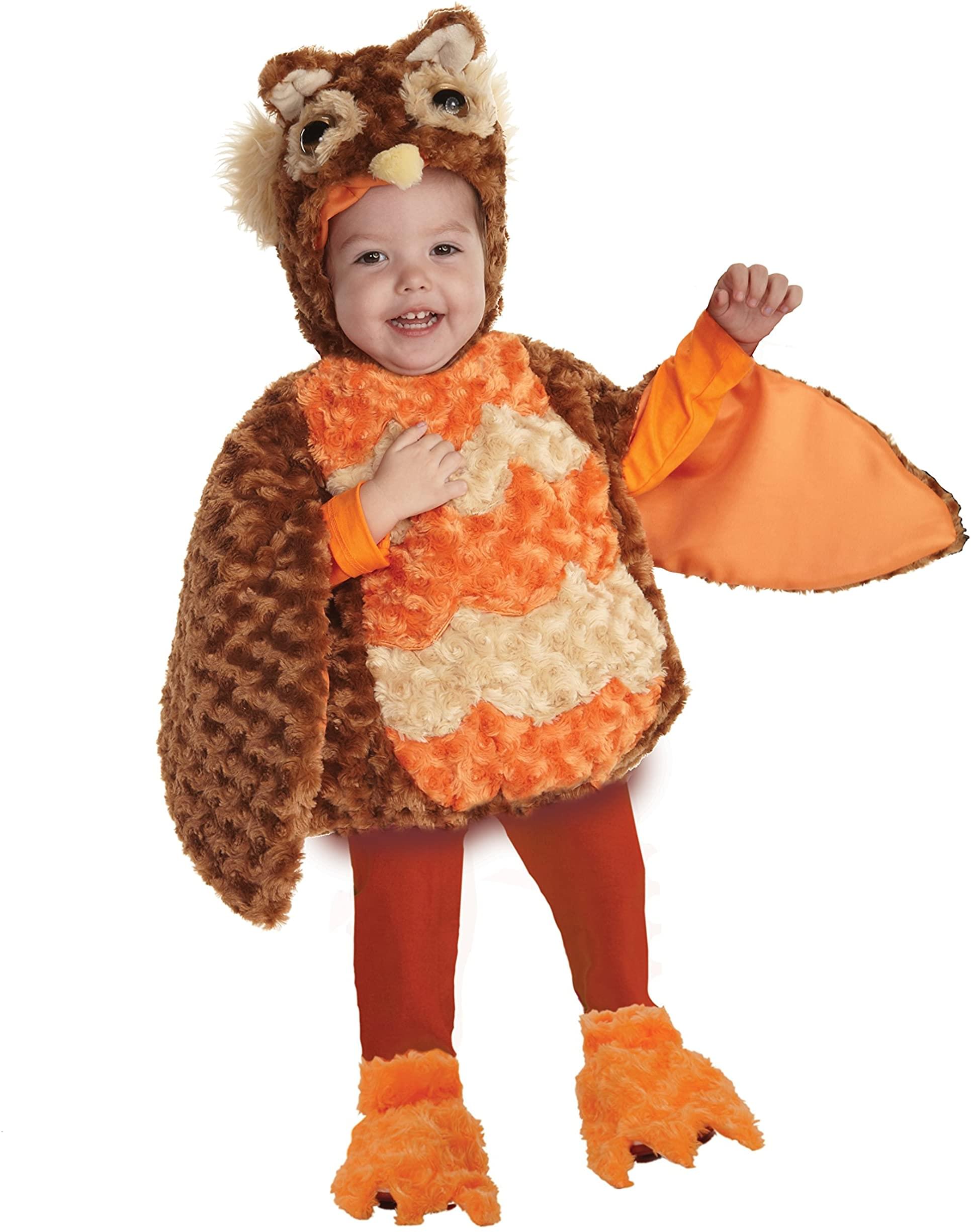 Bristol Novelty Kids Owl Costume – 1-Piece Brown Owl Jumpsuit With Hood & Wings, Size X-Small Toddler