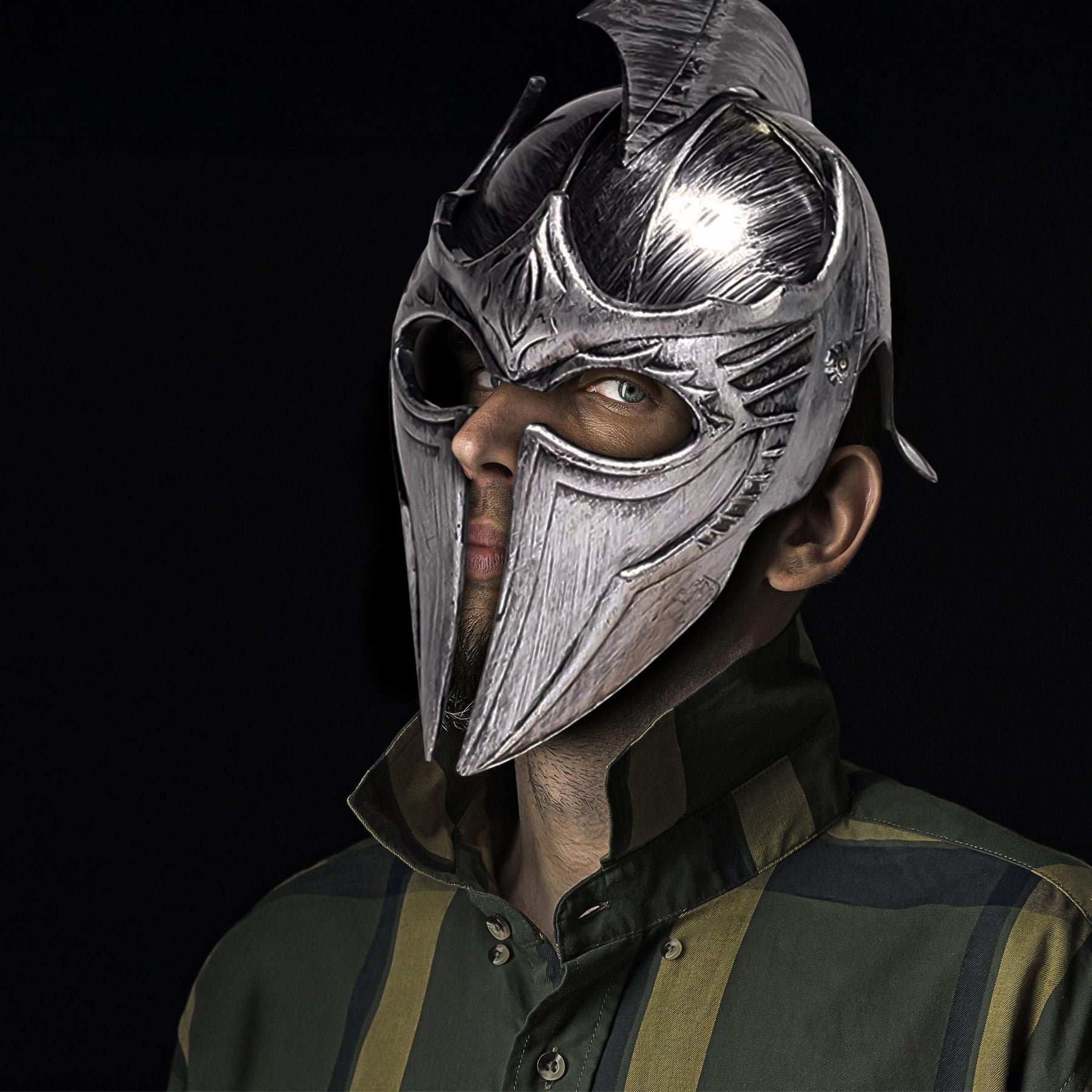 Gladiator Point Helmet Silver Adult Costume OS
